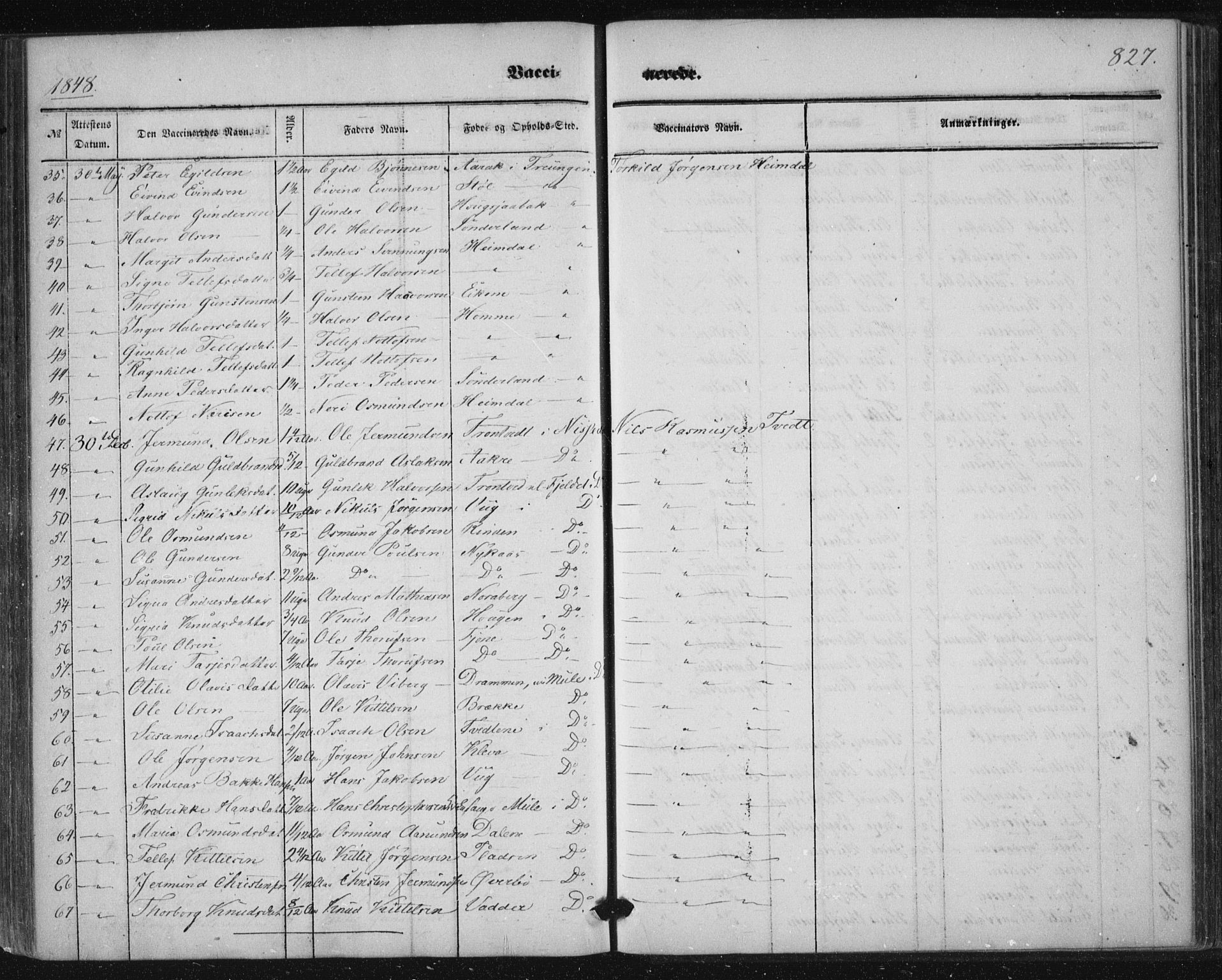 Nissedal kirkebøker, SAKO/A-288/F/Fa/L0003: Parish register (official) no. I 3, 1846-1870, p. 826-827