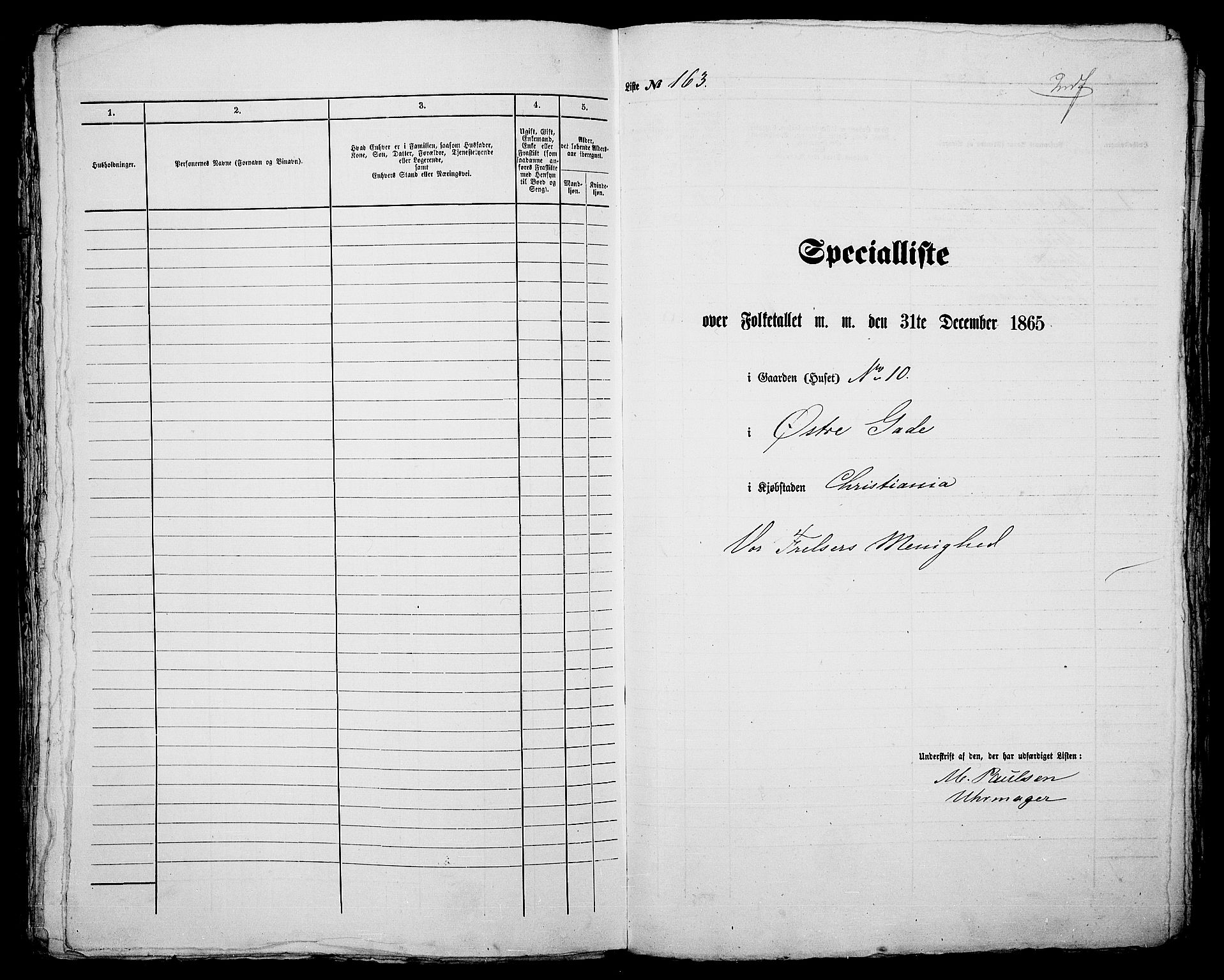 RA, 1865 census for Kristiania, 1865, p. 488