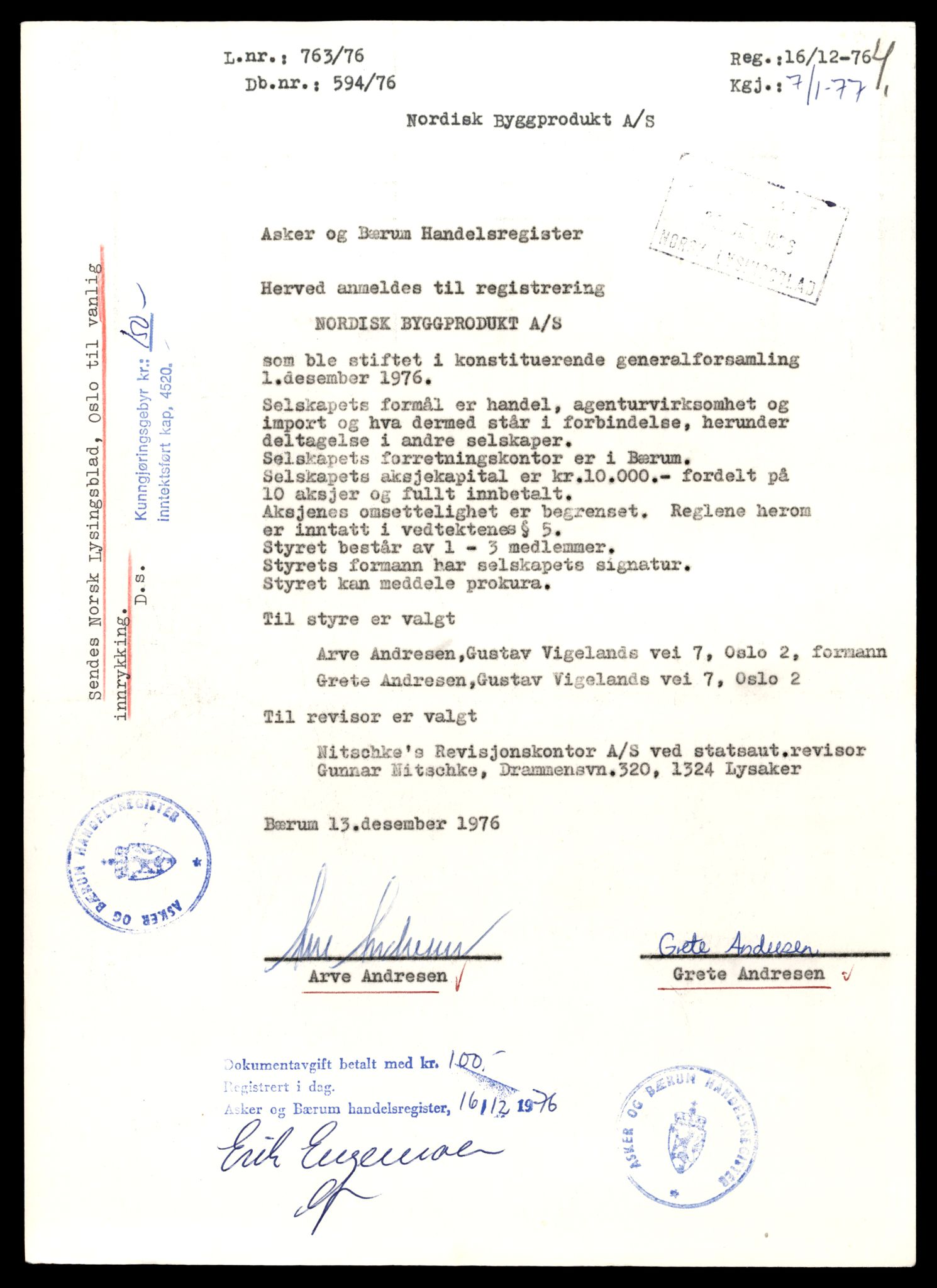 Asker og Bærum tingrett, AV/SAT-A-10379/K/Kb/Kbb/L0118: Aksjeselskap og andelslag i Bærum, Nordisk - Nork, 1944-1989, p. 3