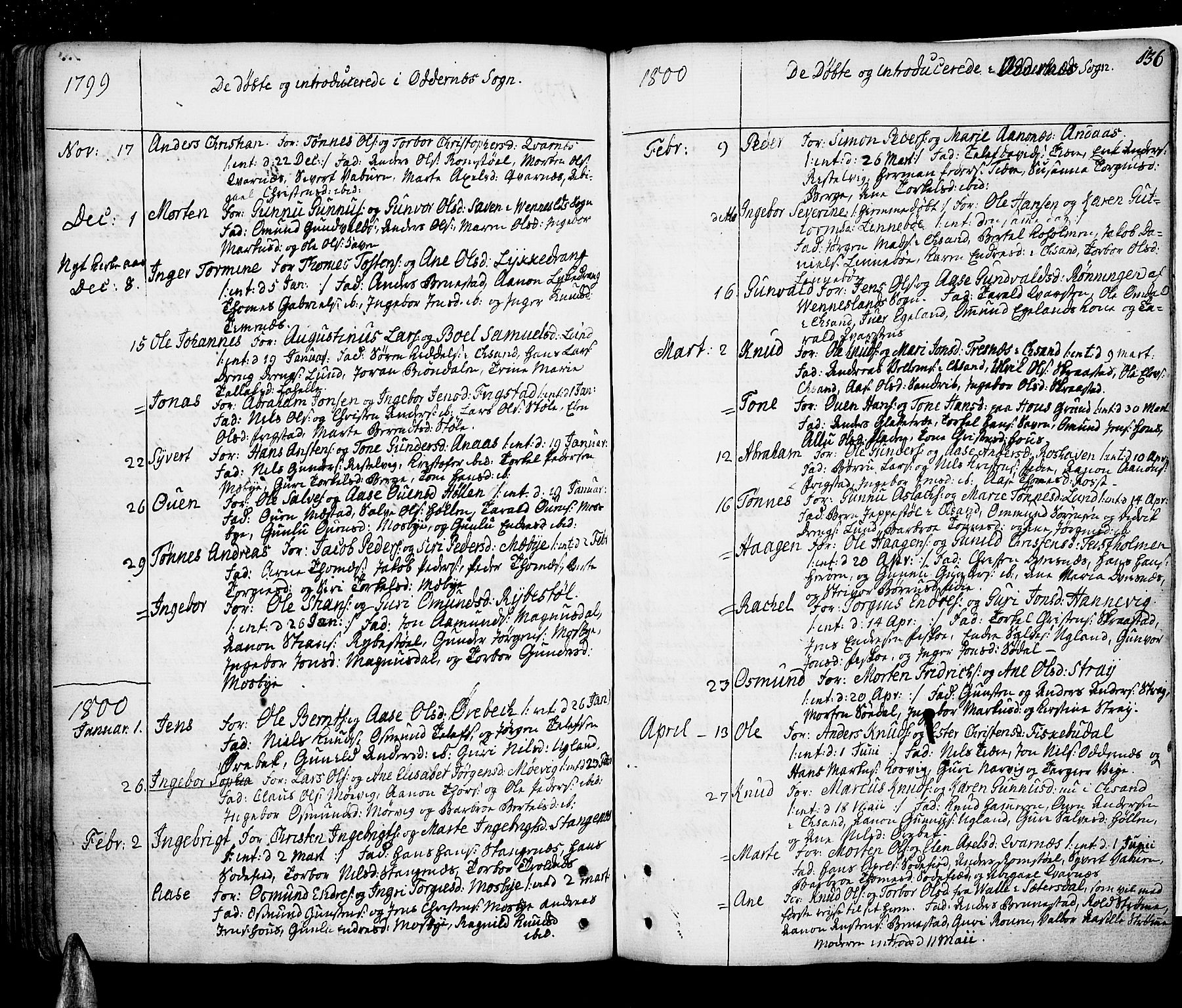 Oddernes sokneprestkontor, SAK/1111-0033/F/Fa/Faa/L0004: Parish register (official) no. A 4, 1764-1820, p. 136