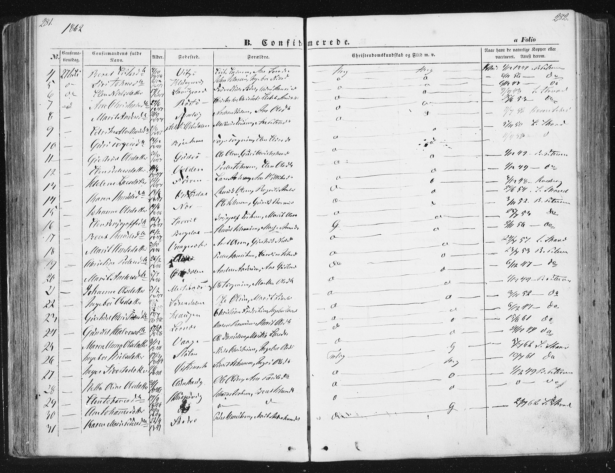 Ministerialprotokoller, klokkerbøker og fødselsregistre - Sør-Trøndelag, AV/SAT-A-1456/630/L0494: Parish register (official) no. 630A07, 1852-1868, p. 281-282