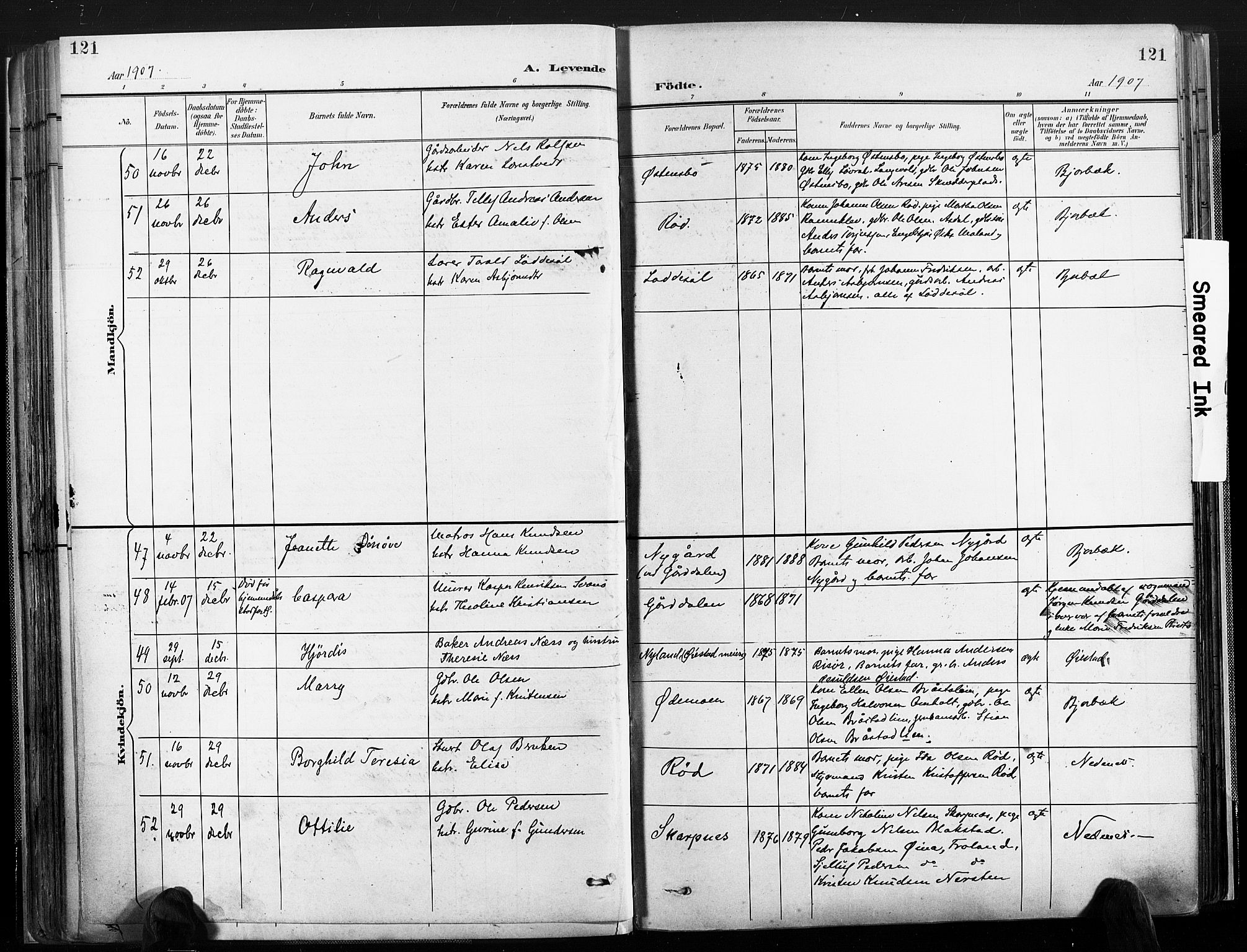 Øyestad sokneprestkontor, AV/SAK-1111-0049/F/Fa/L0018: Parish register (official) no. A 18, 1897-1907, p. 121