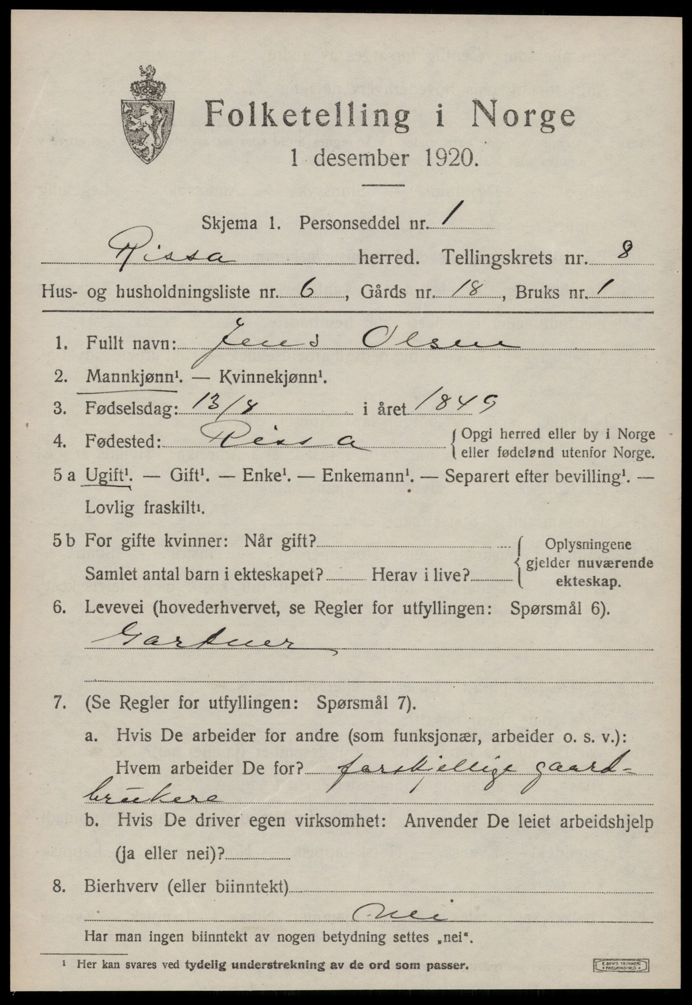 SAT, 1920 census for Rissa, 1920, p. 5529