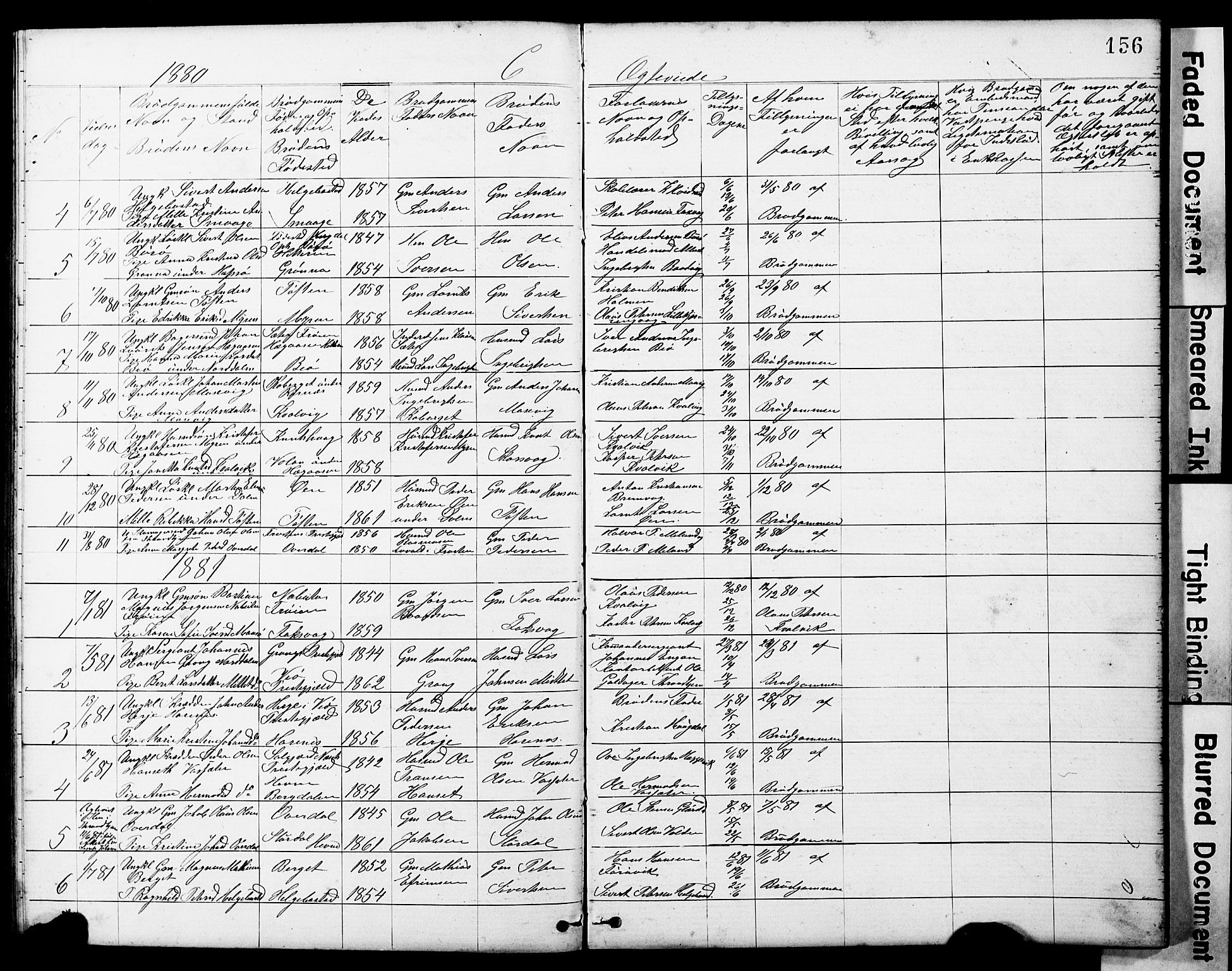 Ministerialprotokoller, klokkerbøker og fødselsregistre - Sør-Trøndelag, SAT/A-1456/634/L0541: Parish register (copy) no. 634C03, 1874-1891, p. 156