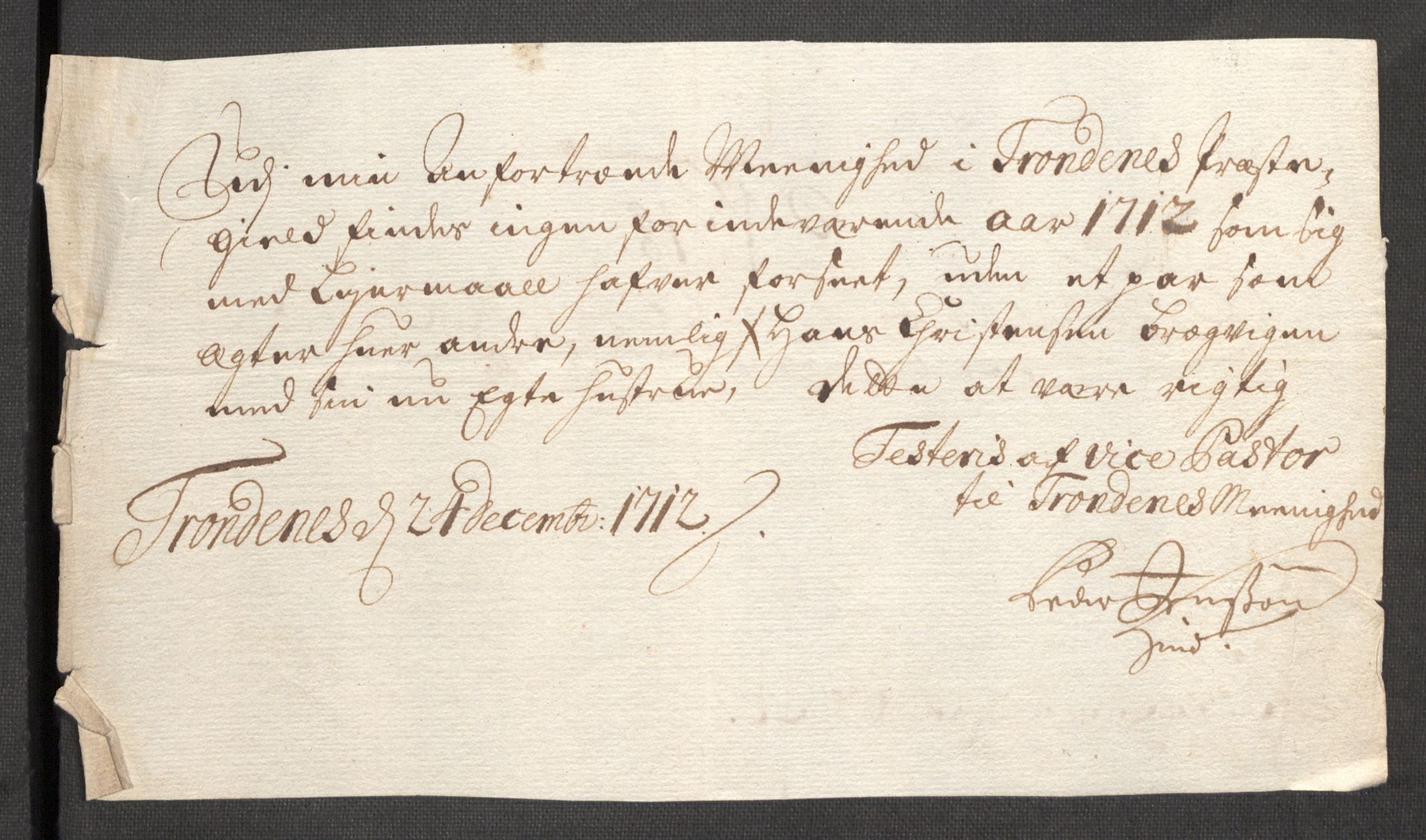 Rentekammeret inntil 1814, Reviderte regnskaper, Fogderegnskap, AV/RA-EA-4092/R68/L4758: Fogderegnskap Senja og Troms, 1711-1712, p. 396