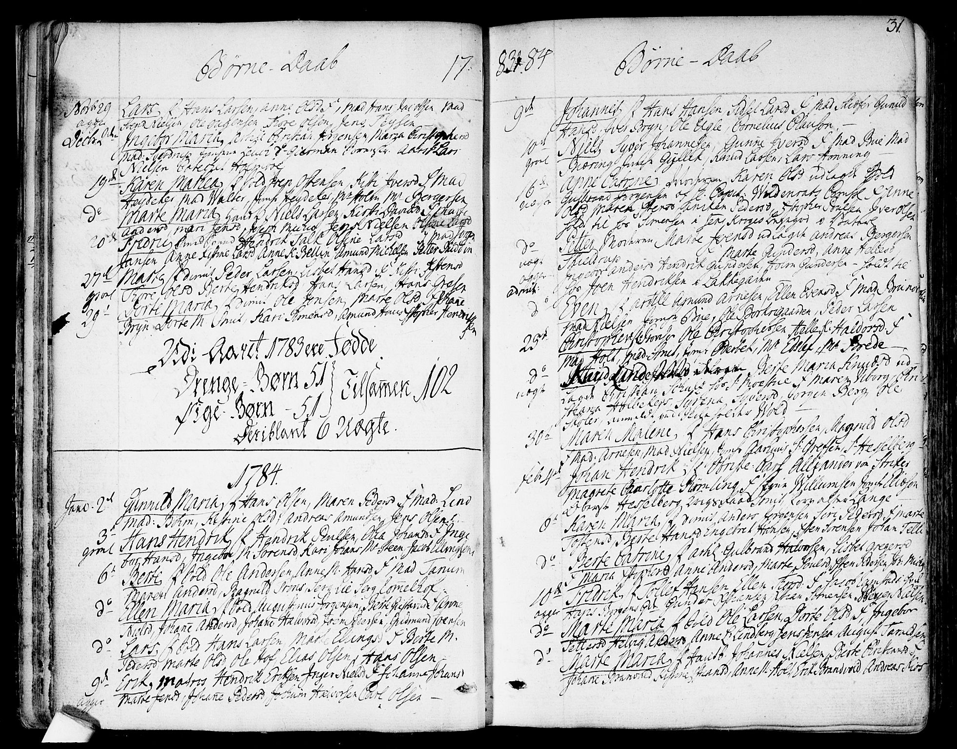 Garnisonsmenigheten Kirkebøker, SAO/A-10846/F/Fa/L0003: Parish register (official) no. 3, 1777-1809, p. 31