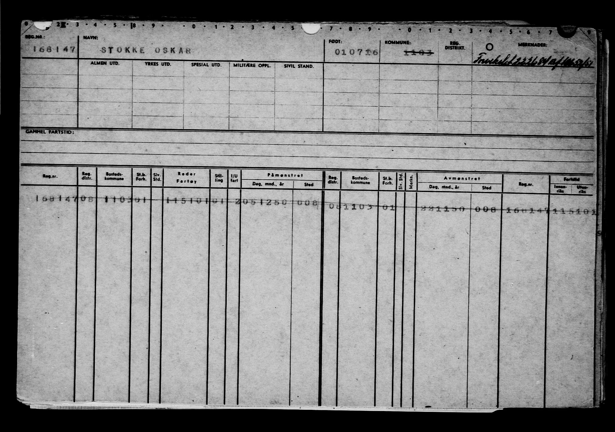 Direktoratet for sjømenn, AV/RA-S-3545/G/Gb/L0140: Hovedkort, 1916, p. 467