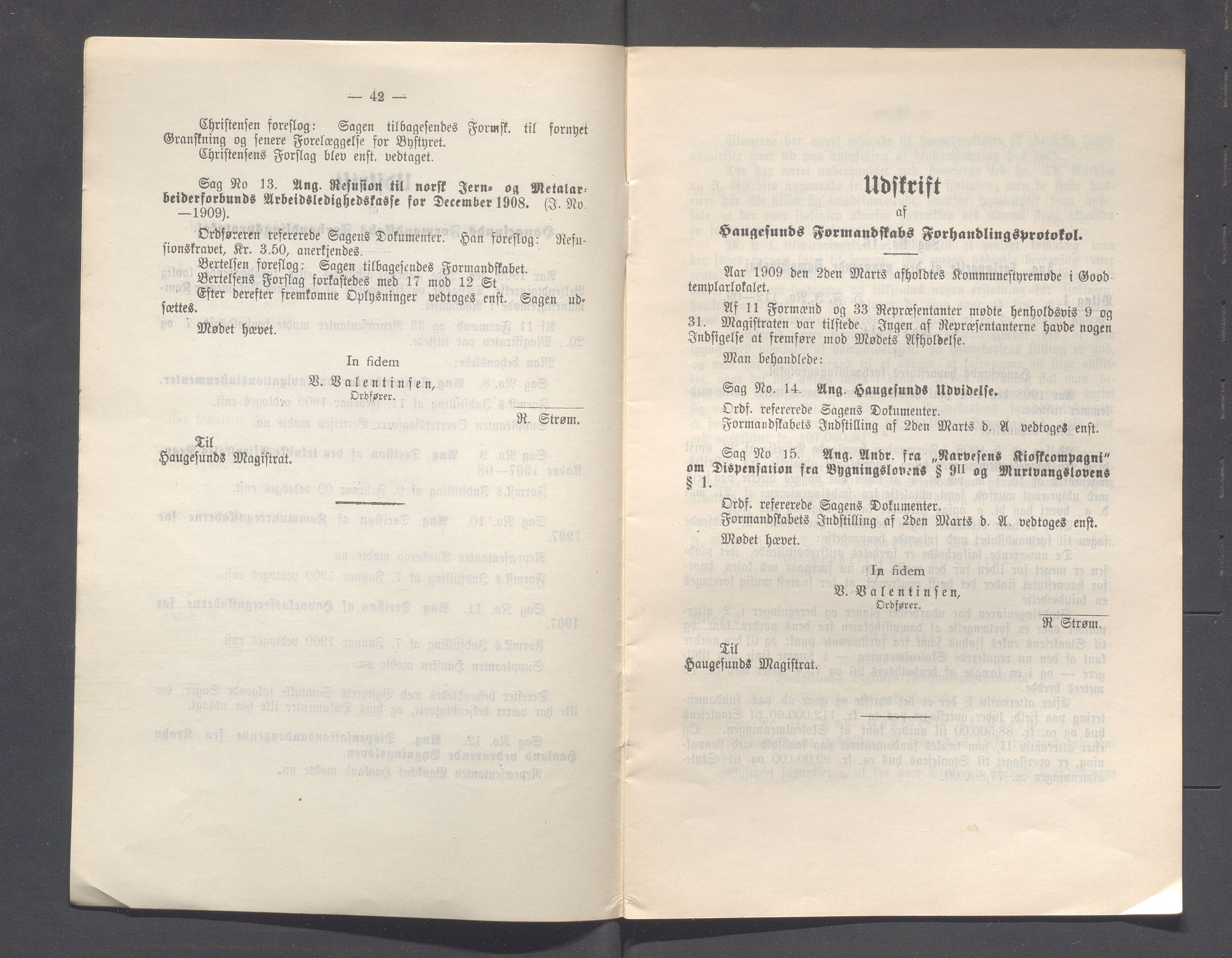 Haugesund kommune - Formannskapet og Bystyret, IKAR/A-740/A/Abb/L0002: Bystyreforhandlinger, 1908-1917, p. 223