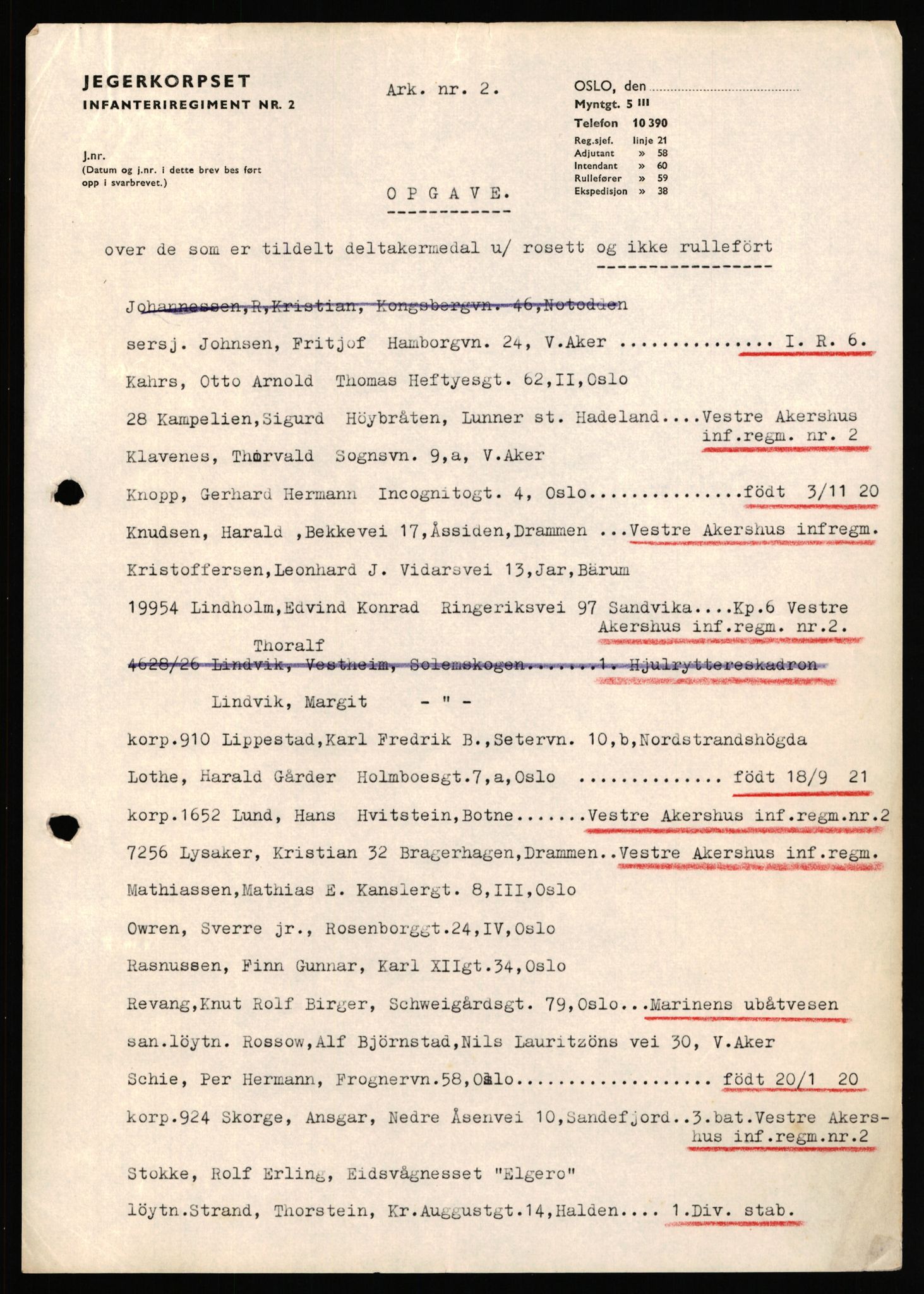 Forsvaret, Jegerkorpset infanteriregiment nr. 2 (IR 2), RA/RAFA-3155/D/Da/L0178: --, 1945-1950, p. 4