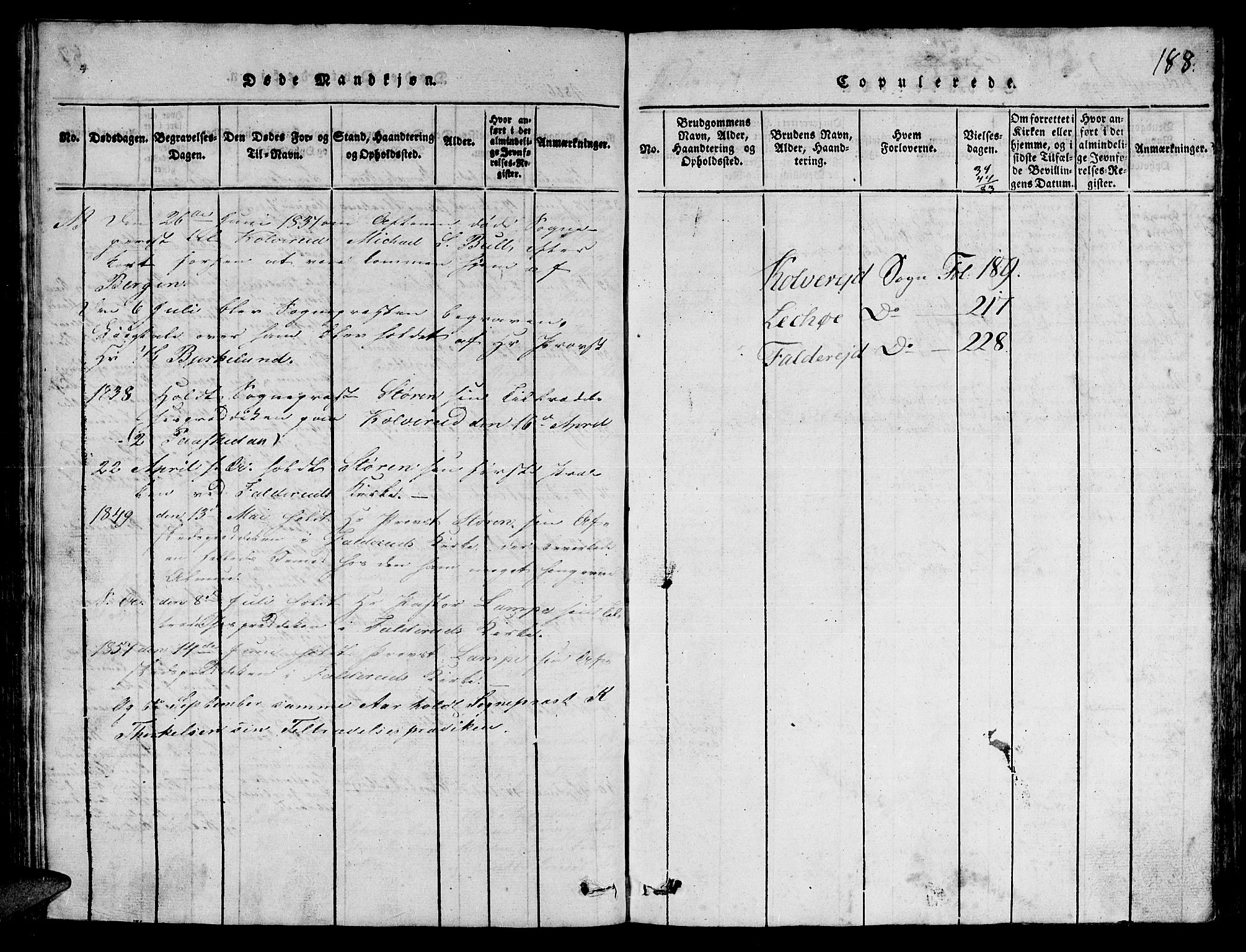 Ministerialprotokoller, klokkerbøker og fødselsregistre - Nord-Trøndelag, AV/SAT-A-1458/780/L0648: Parish register (copy) no. 780C01 /1, 1815-1870, p. 188