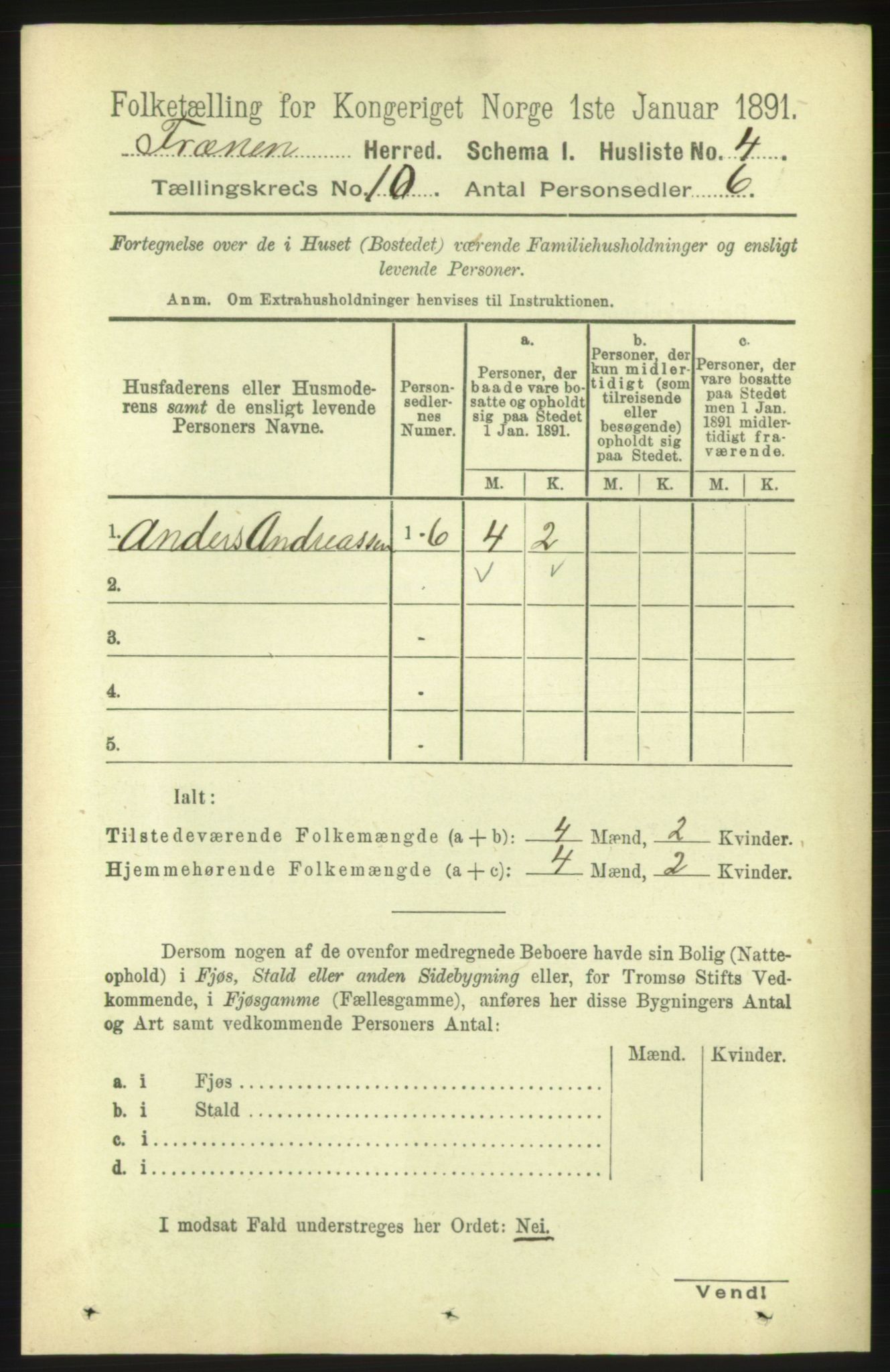 RA, 1891 census for 1548 Fræna, 1891, p. 3049