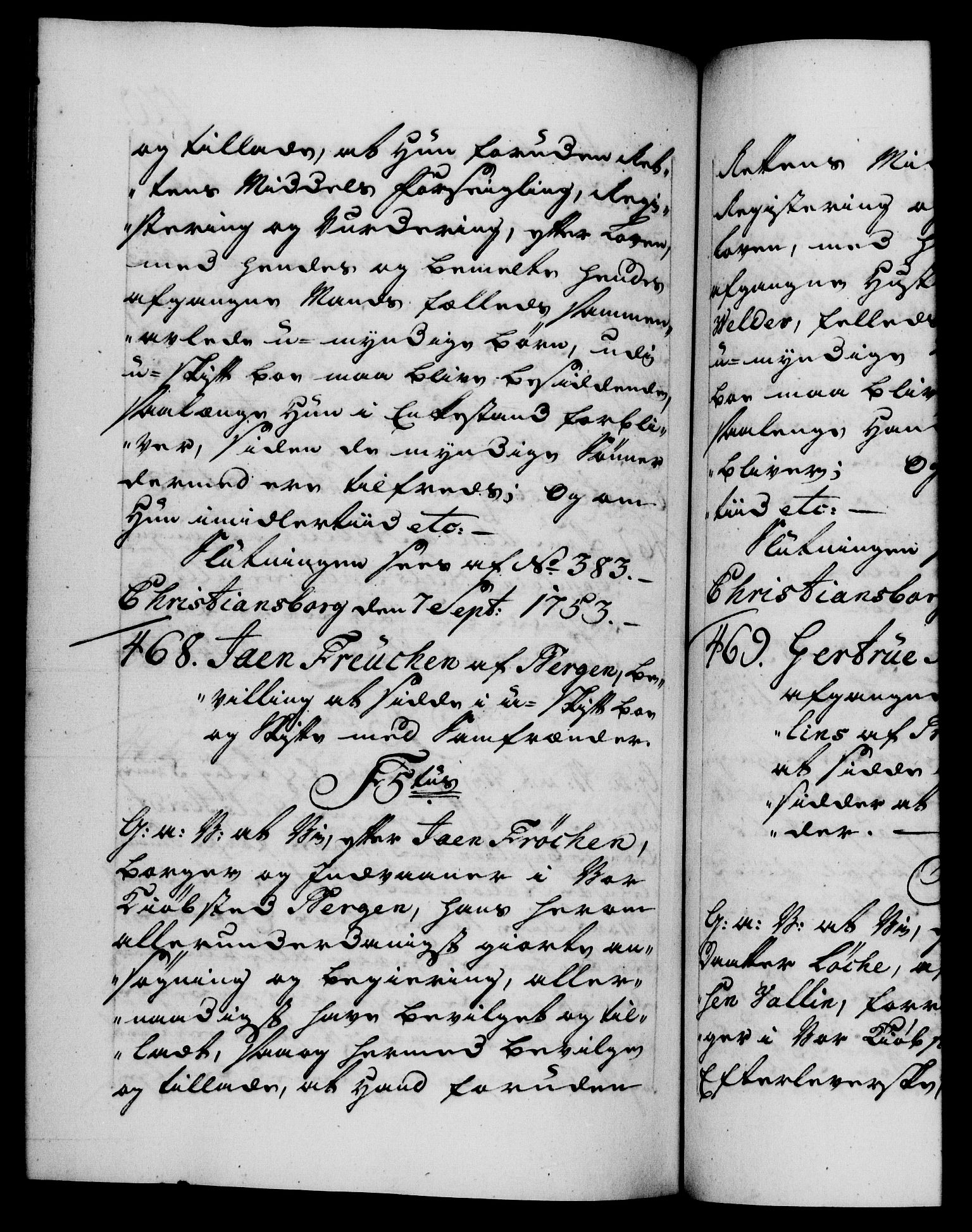 Danske Kanselli 1572-1799, AV/RA-EA-3023/F/Fc/Fca/Fcaa/L0038: Norske registre, 1753-1754, p. 420b