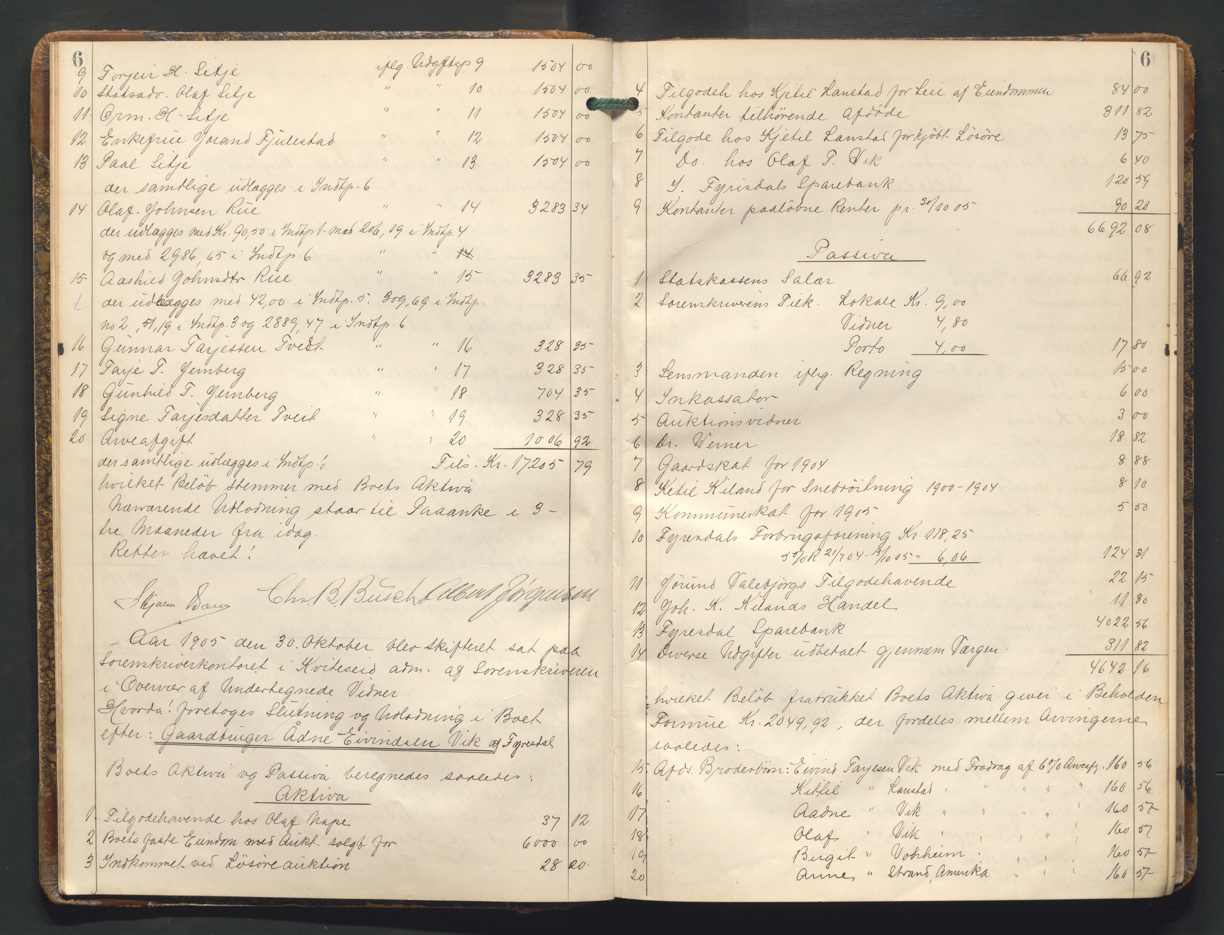 Vest-Telemark sorenskriveri, AV/SAKO-A-134/H/Ha/Hac/L0012: Skifteutlodningsprotokoll, 1905-1913, p. 6