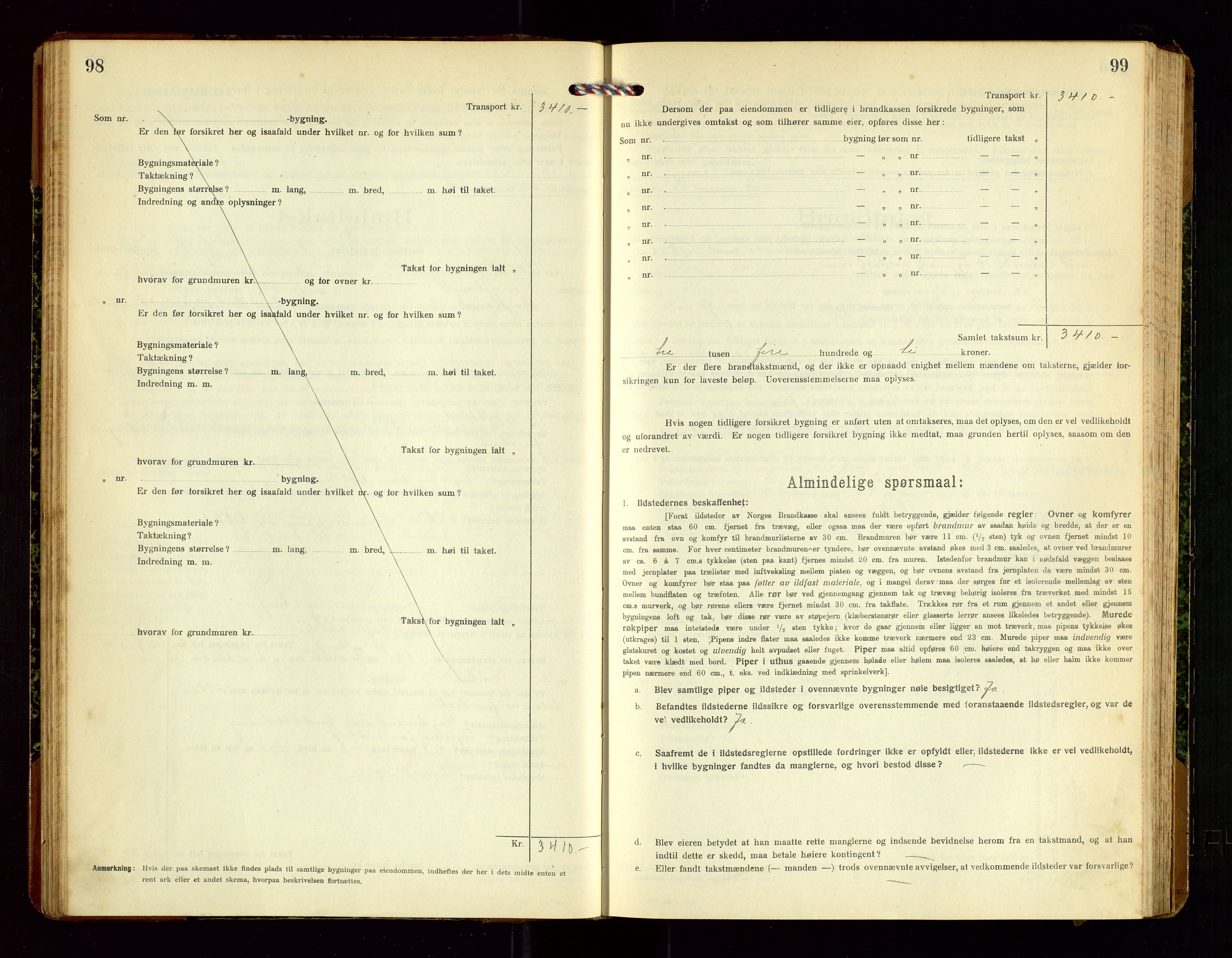 Høyland/Sandnes lensmannskontor, AV/SAST-A-100166/Gob/L0003: "Brandtakstprotokol", 1918-1924, p. 98-99