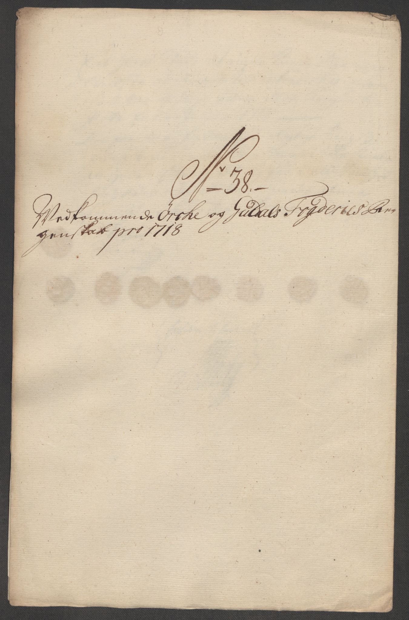 Rentekammeret inntil 1814, Reviderte regnskaper, Fogderegnskap, RA/EA-4092/R60/L3971: Fogderegnskap Orkdal og Gauldal, 1718, p. 270