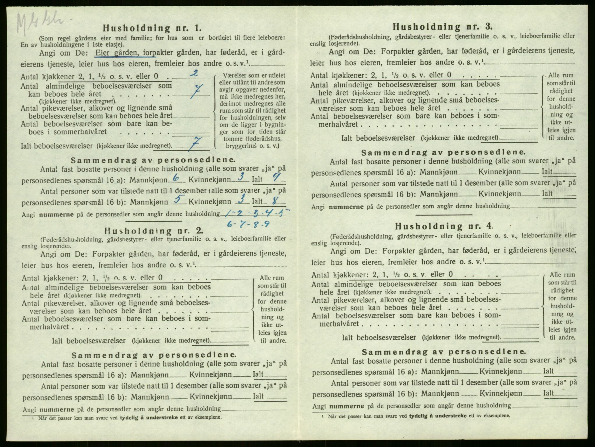 SAKO, 1920 census for Sandeherred, 1920, p. 134