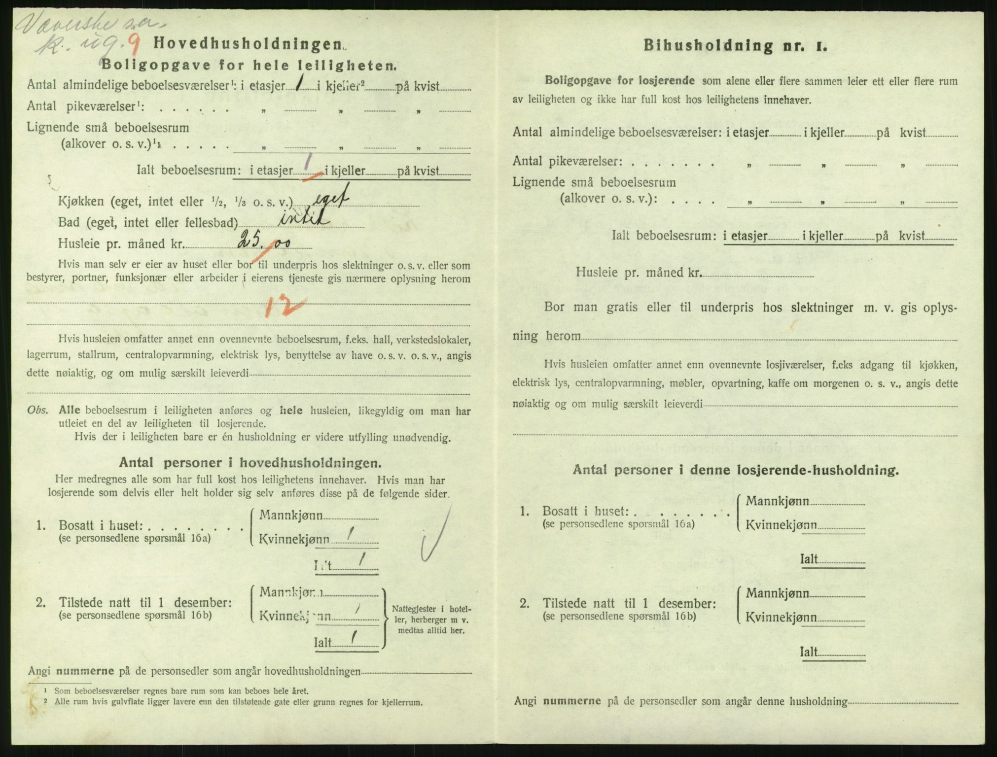 SAH, 1920 census for Lillehammer, 1920, p. 1875