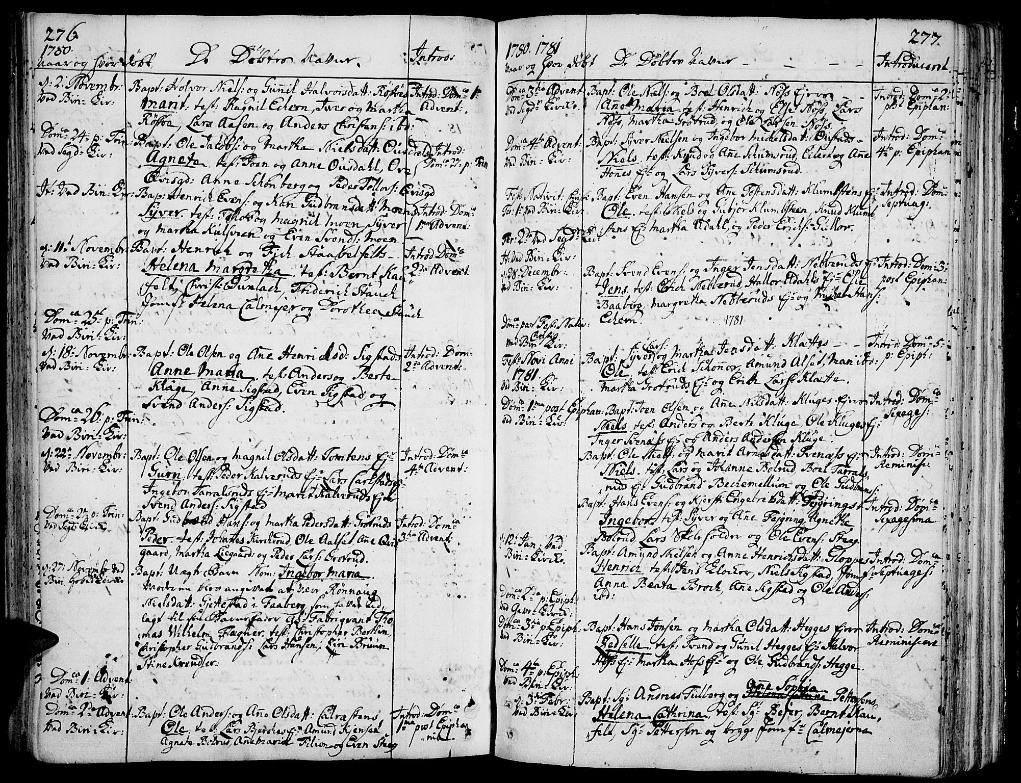 Biri prestekontor, SAH/PREST-096/H/Ha/Haa/L0002: Parish register (official) no. 2, 1754-1789, p. 276-277