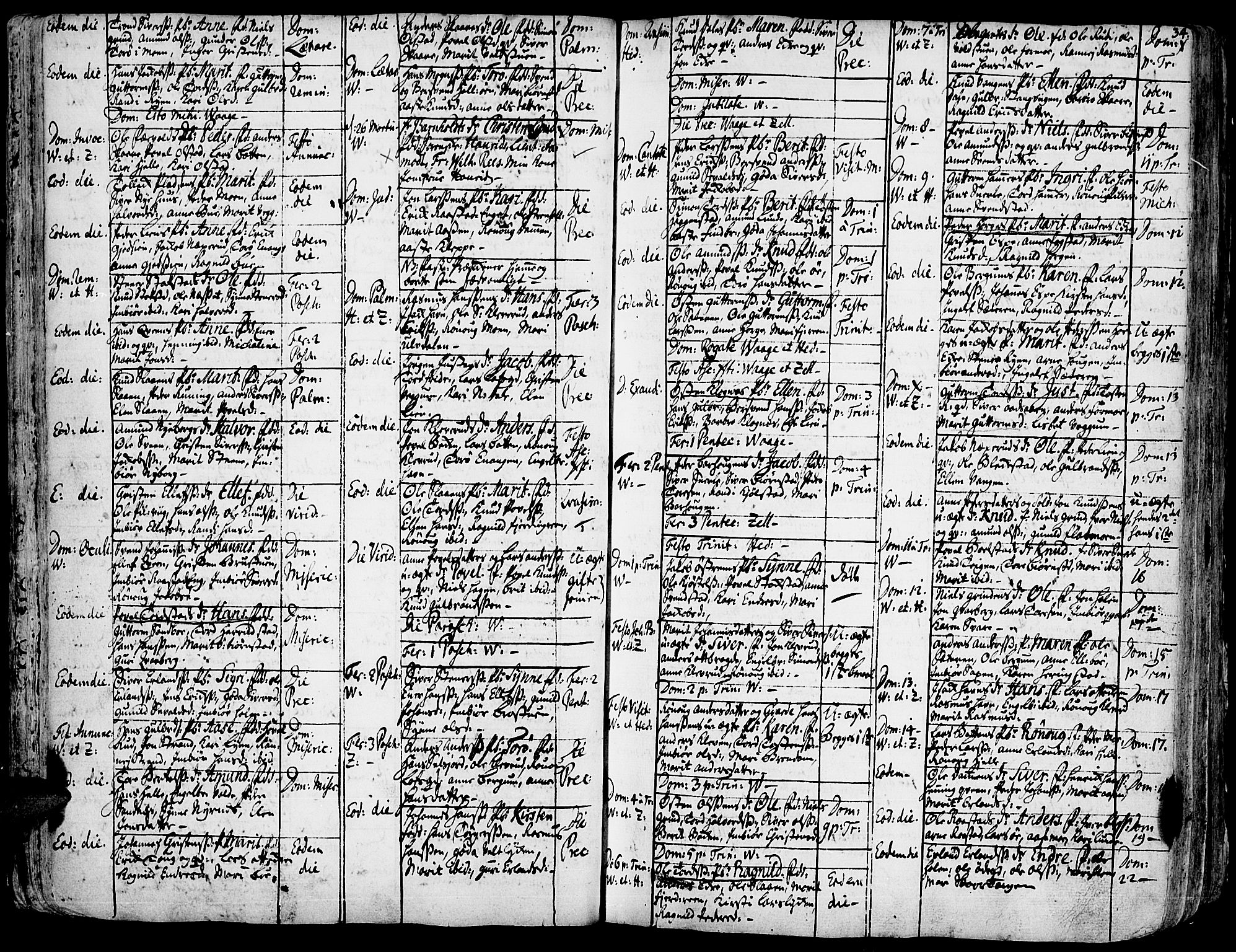 Vågå prestekontor, SAH/PREST-076/H/Ha/Haa/L0001: Parish register (official) no. 1, 1739-1810, p. 34