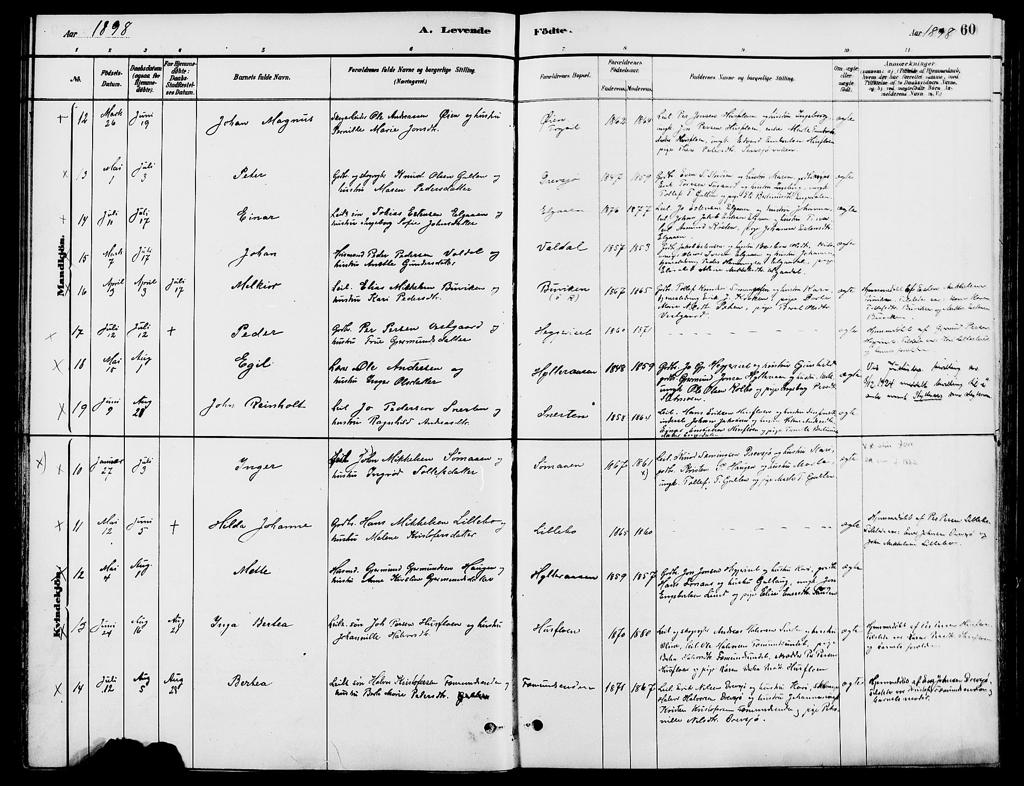 Engerdal prestekontor, AV/SAH-PREST-048/H/Ha/Haa/L0001: Parish register (official) no. 1, 1881-1898, p. 60