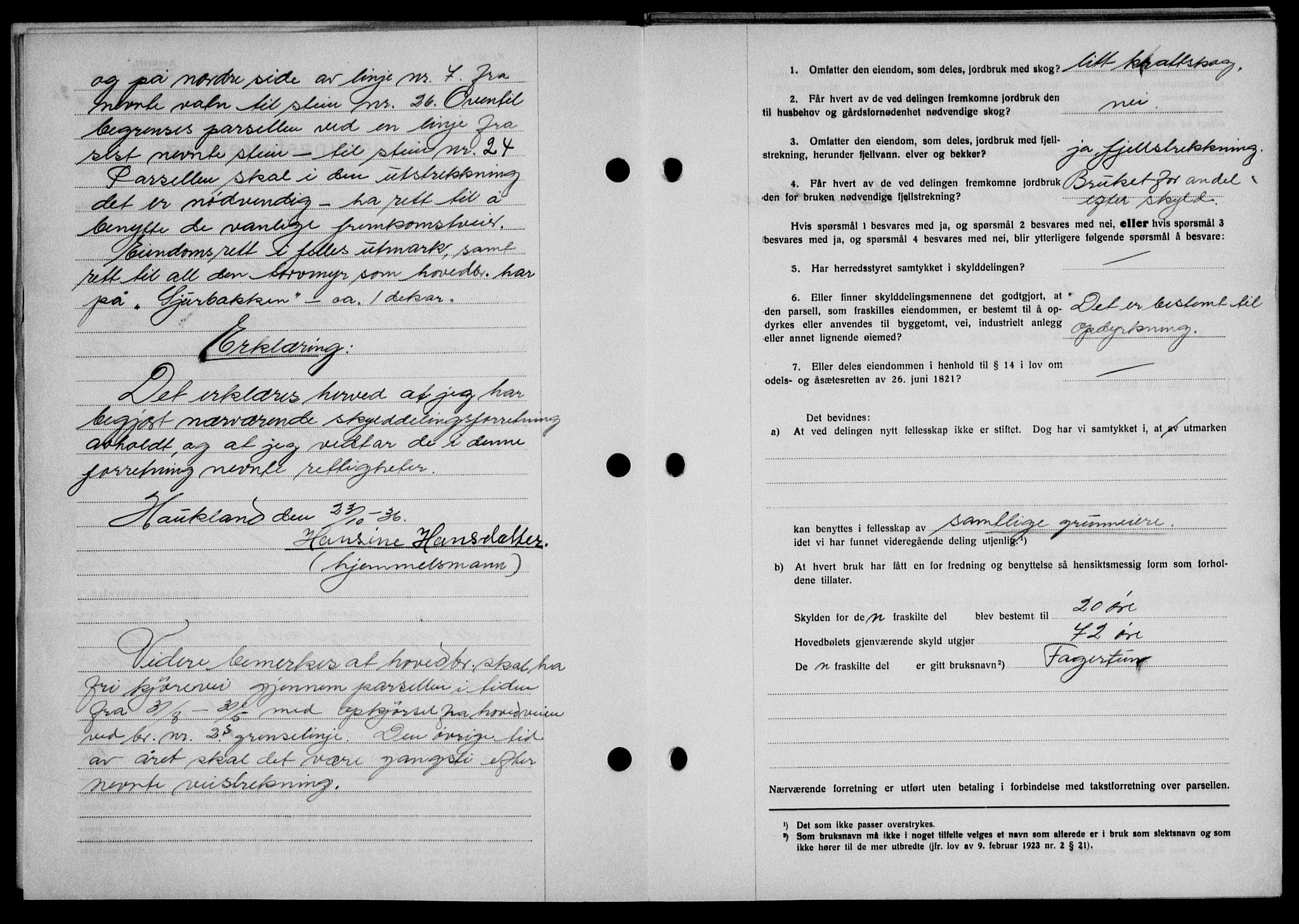 Lofoten sorenskriveri, SAT/A-0017/1/2/2C/L0001a: Mortgage book no. 1a, 1936-1937, Diary no: : 2121/1936