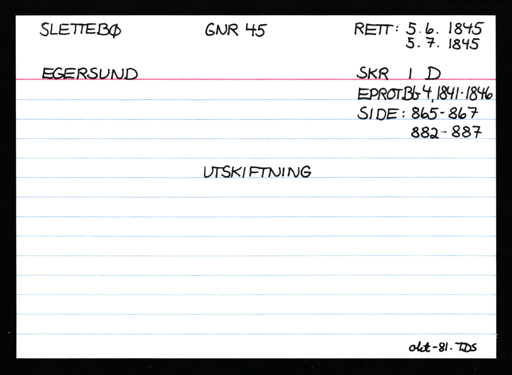 Statsarkivet i Stavanger, AV/SAST-A-101971/03/Y/Ym/L0053: Åstedskort sortert etter gårdsnavn: Skudeneshavn - Solbjør, 1600-1950, p. 310