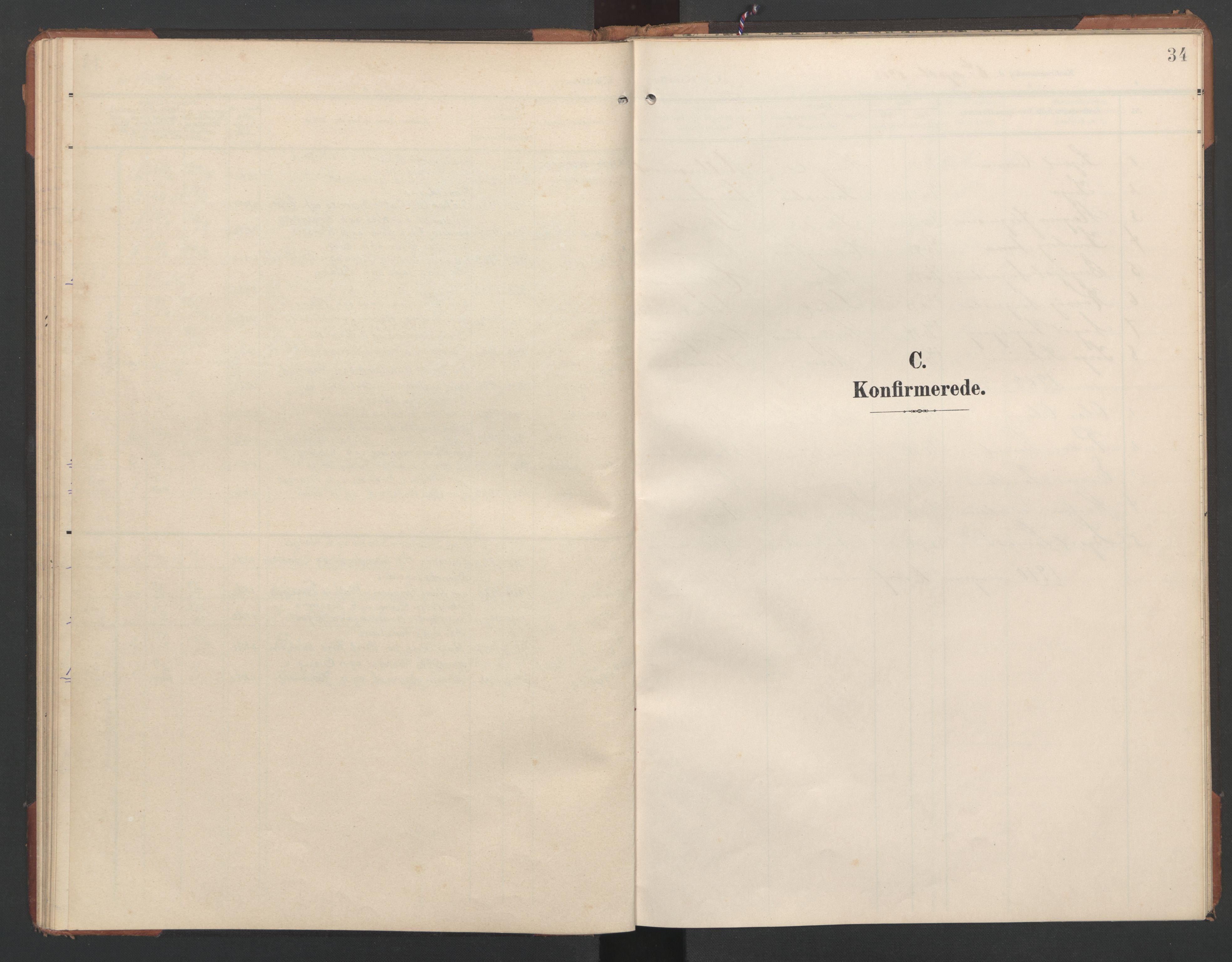Ministerialprotokoller, klokkerbøker og fødselsregistre - Nord-Trøndelag, AV/SAT-A-1458/748/L0465: Parish register (copy) no. 748C01, 1908-1960, p. 34