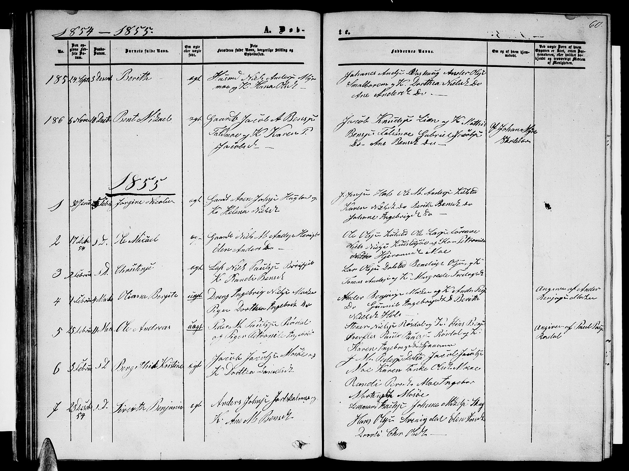 Ministerialprotokoller, klokkerbøker og fødselsregistre - Nordland, SAT/A-1459/820/L0301: Parish register (copy) no. 820C03, 1851-1858, p. 60