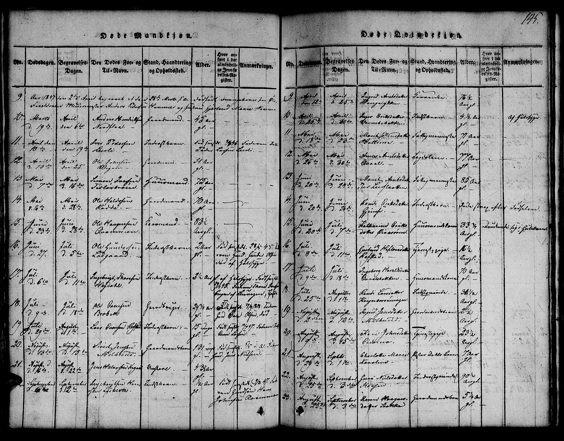 Ministerialprotokoller, klokkerbøker og fødselsregistre - Sør-Trøndelag, SAT/A-1456/691/L1092: Parish register (copy) no. 691C03, 1816-1852, p. 145