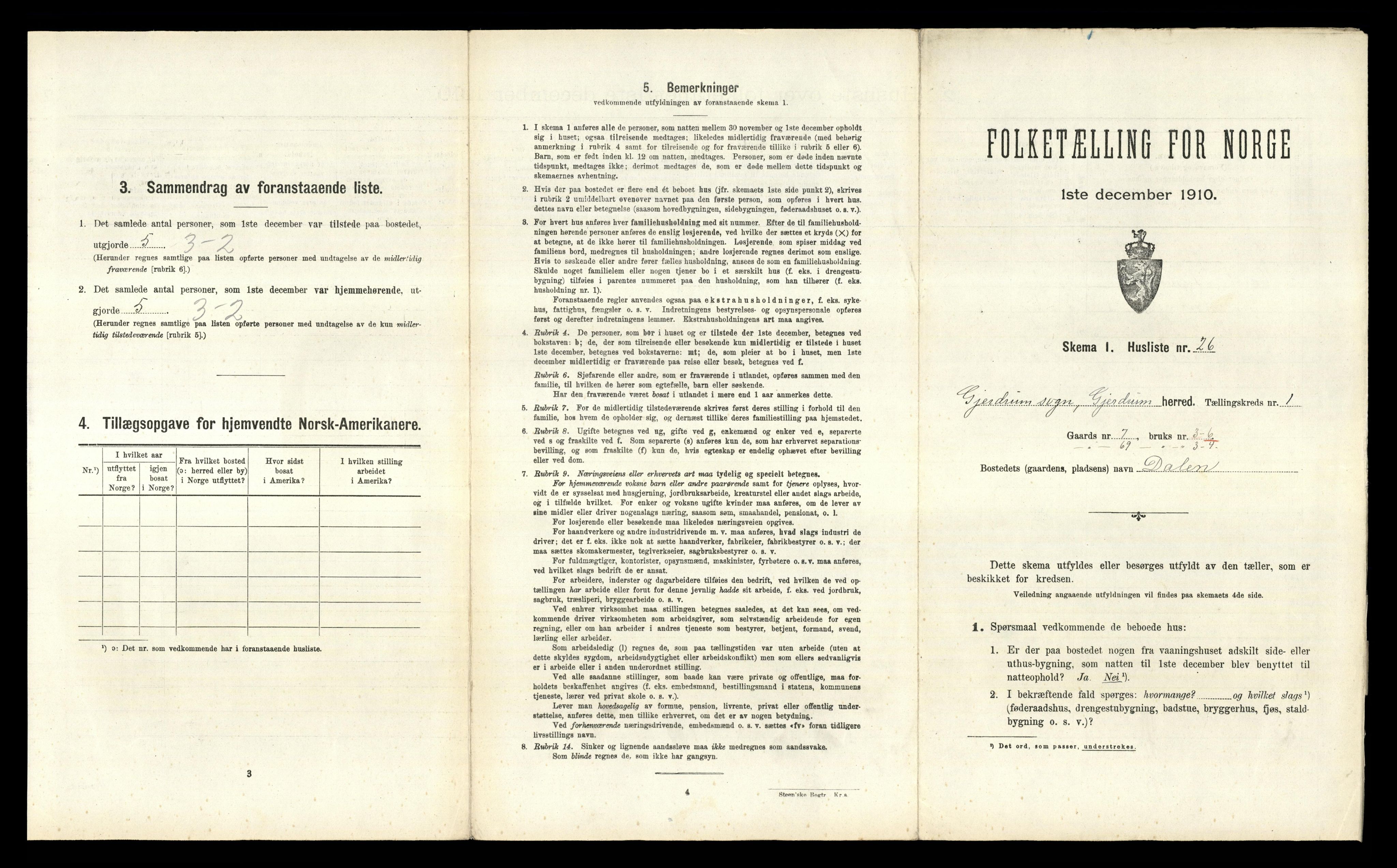 RA, 1910 census for Gjerdrum, 1910, p. 143