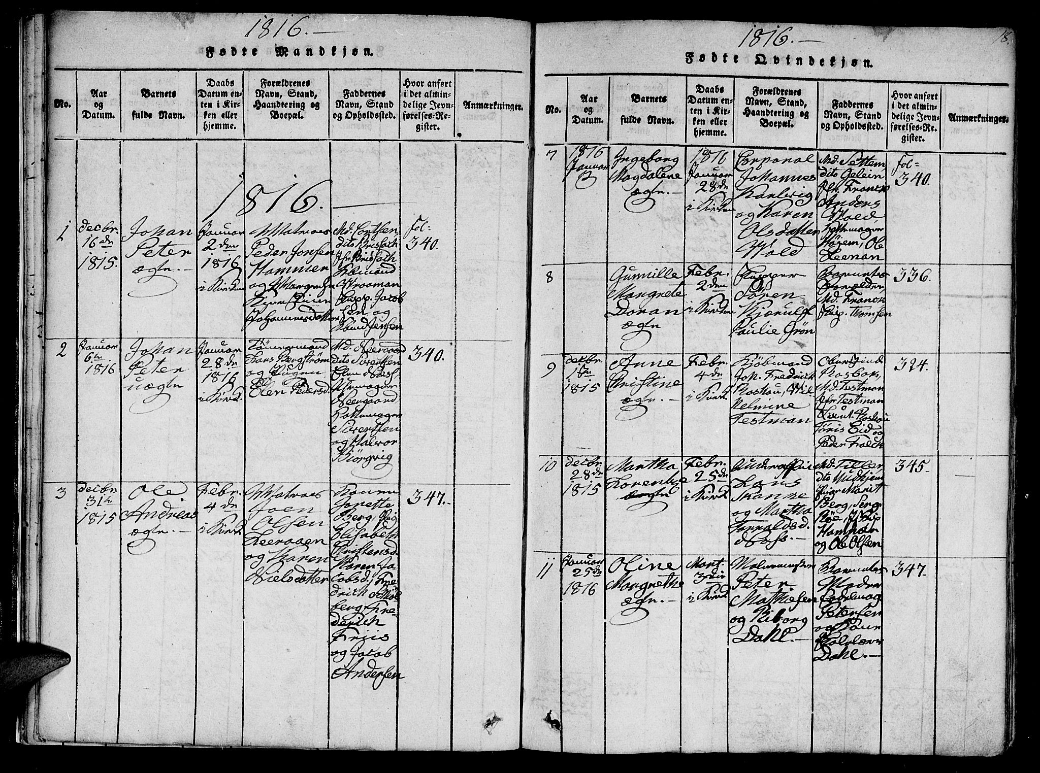 Ministerialprotokoller, klokkerbøker og fødselsregistre - Sør-Trøndelag, SAT/A-1456/602/L0107: Parish register (official) no. 602A05, 1815-1821, p. 18