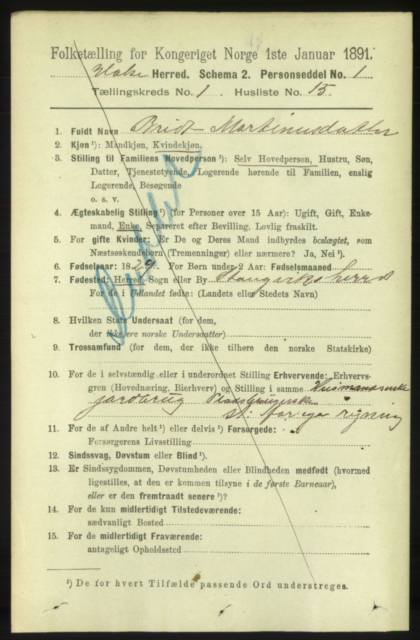 RA, 1891 census for 1571 Halsa, 1891, p. 161