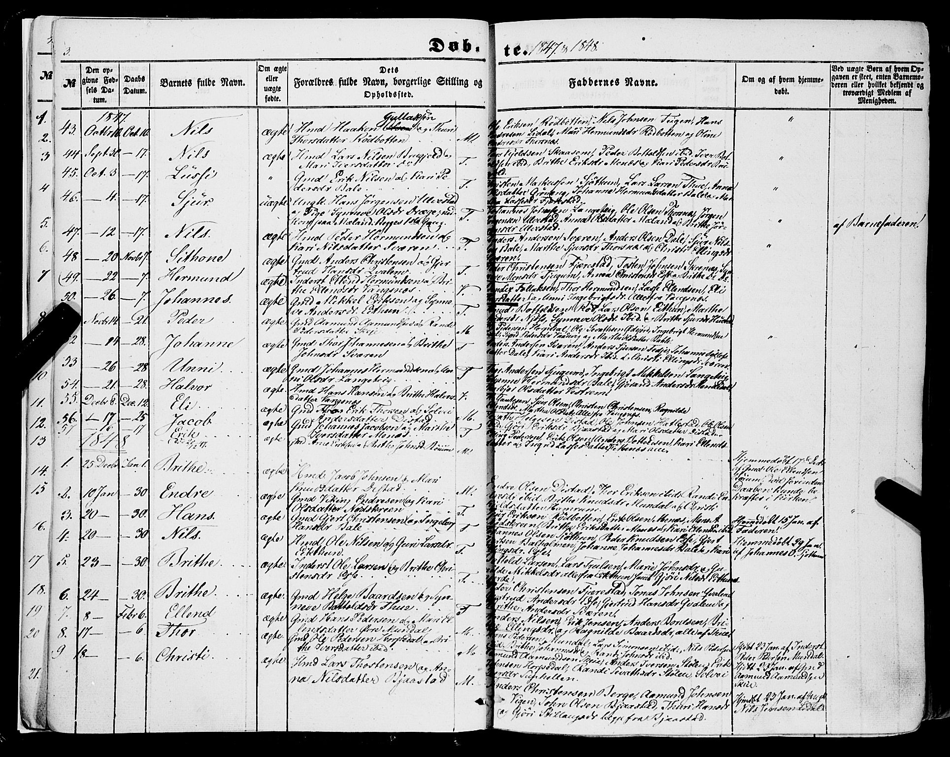 Balestrand sokneprestembete, SAB/A-79601/H/Haa/Haaa/L0002: Parish register (official) no. A 2, 1847-1866, p. 3