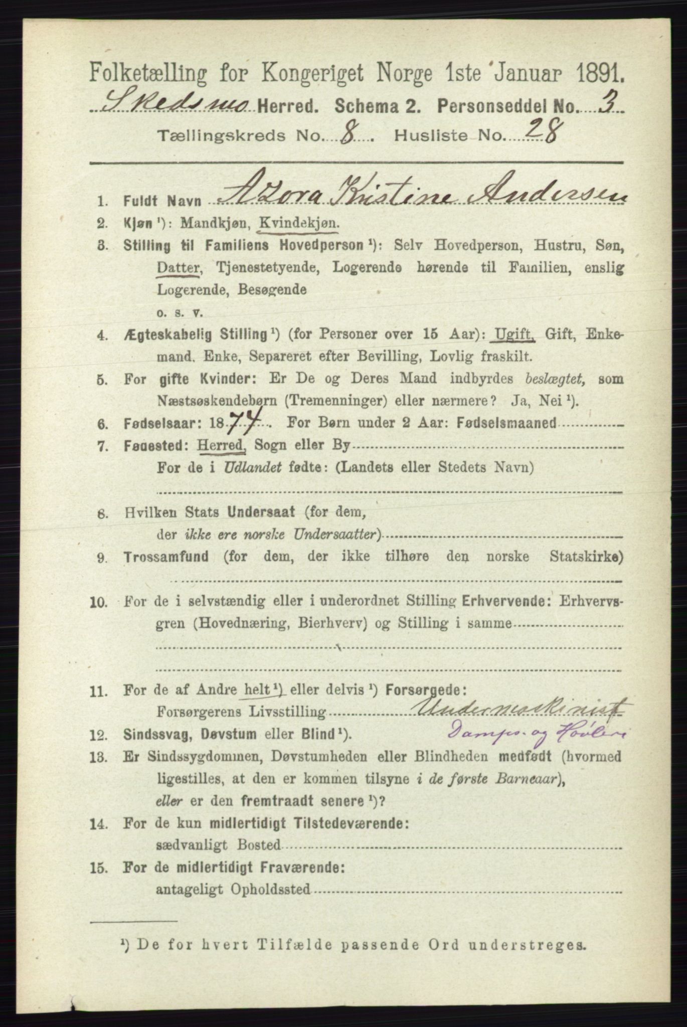 RA, 1891 census for 0231 Skedsmo, 1891, p. 4244