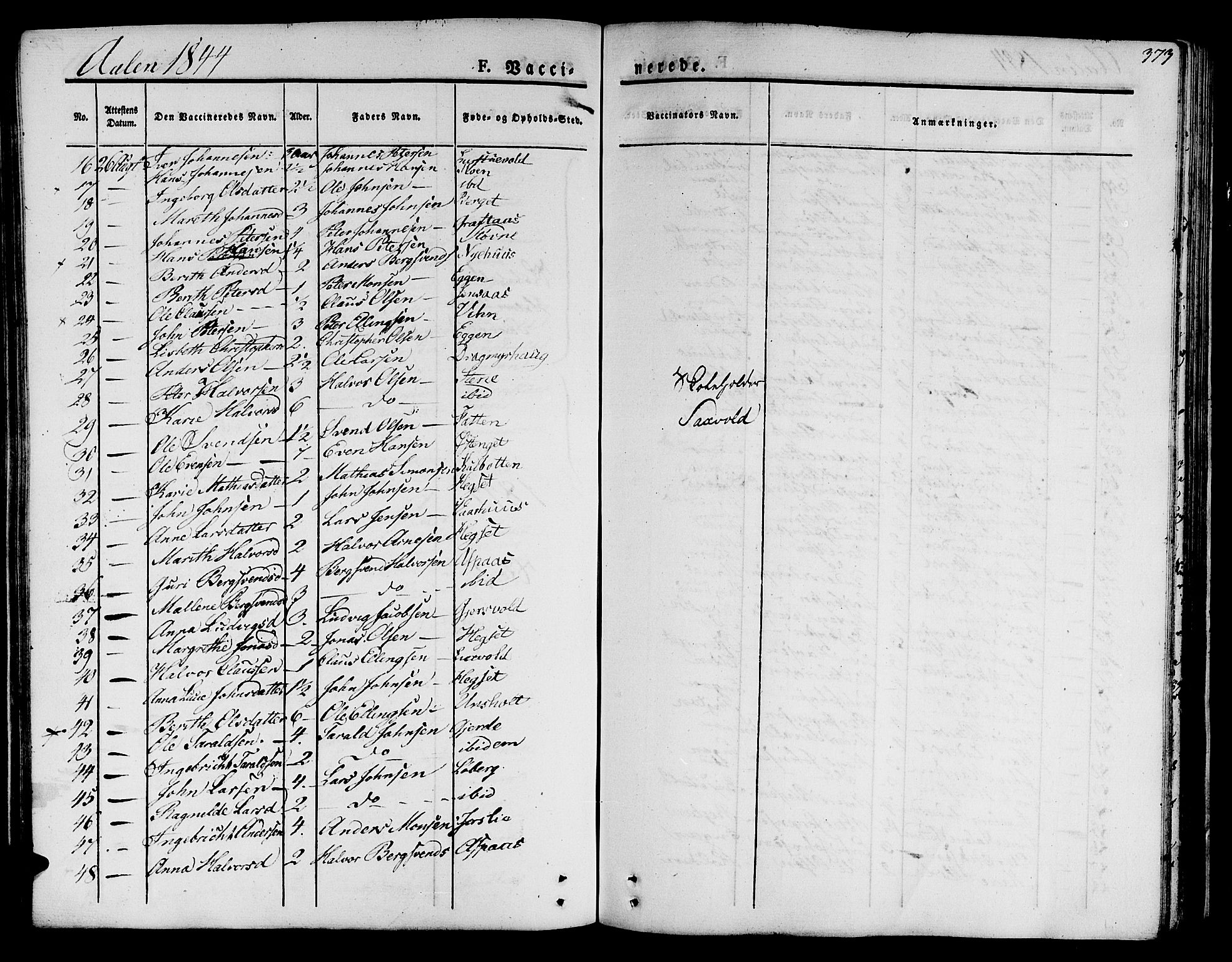 Ministerialprotokoller, klokkerbøker og fødselsregistre - Sør-Trøndelag, AV/SAT-A-1456/685/L0962: Parish register (official) no. 685A05 /3, 1829-1845, p. 373