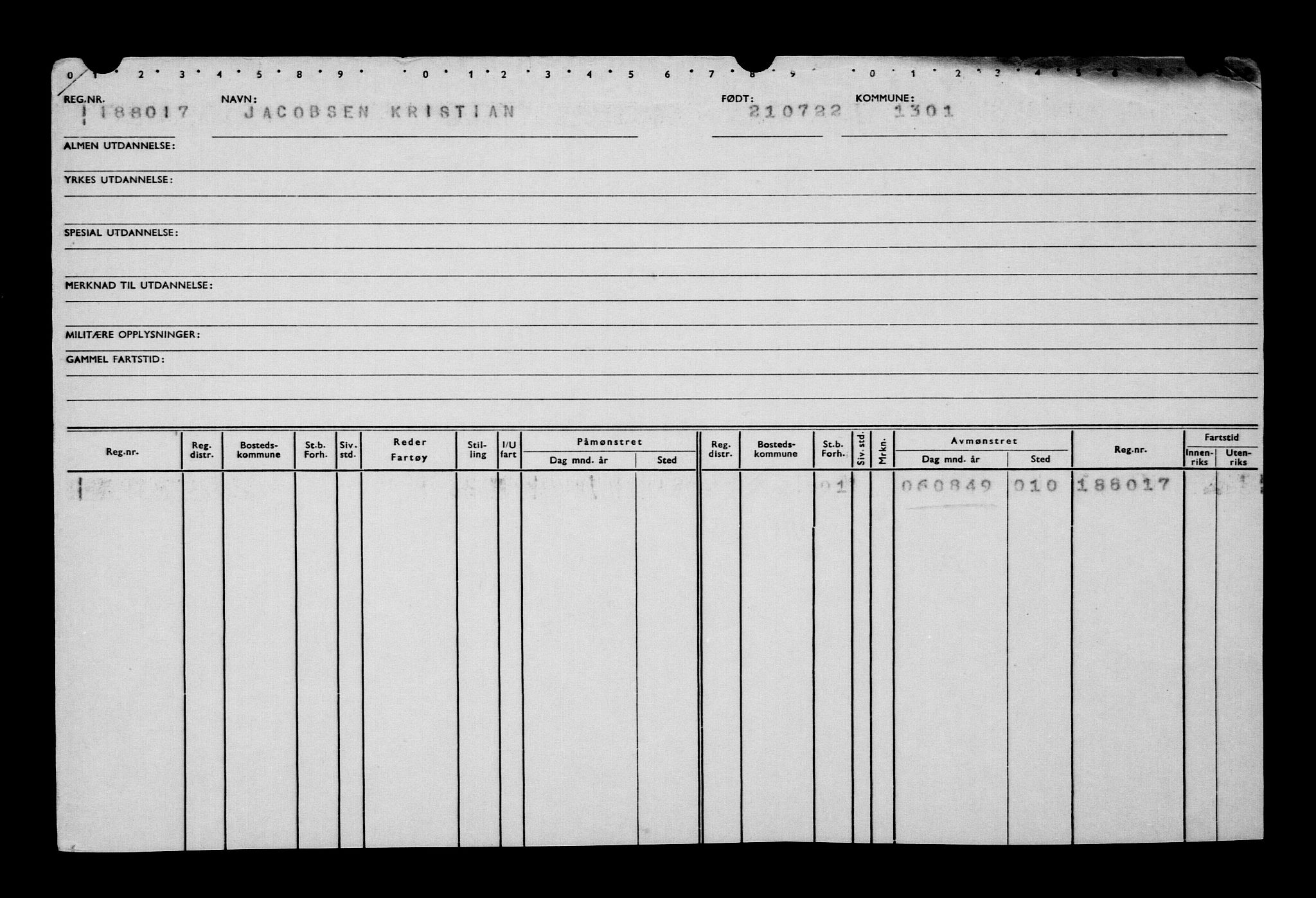 Direktoratet for sjømenn, AV/RA-S-3545/G/Gb/L0209: Hovedkort, 1922, p. 5