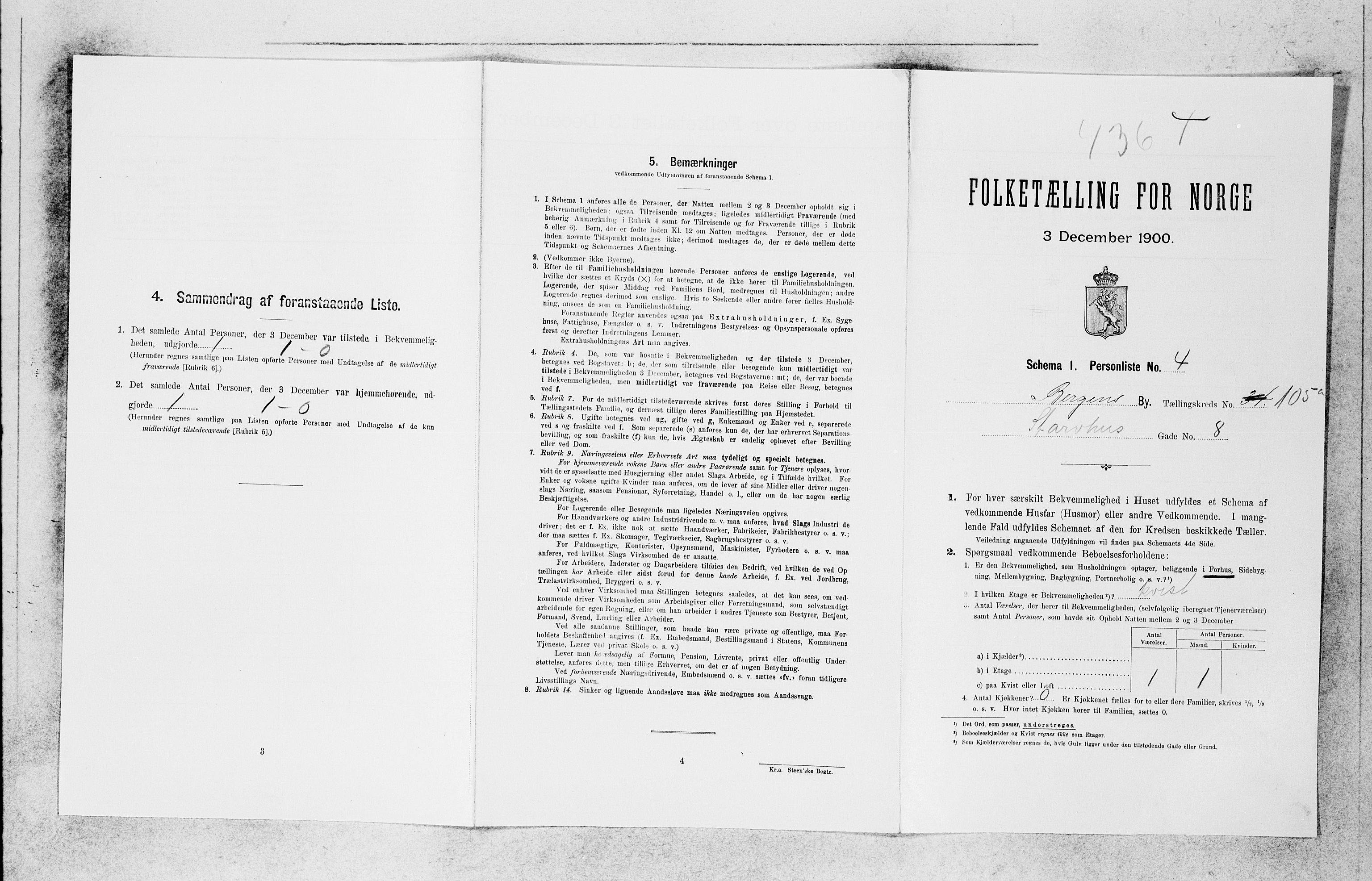 SAB, 1900 census for Bergen, 1900, p. 21852