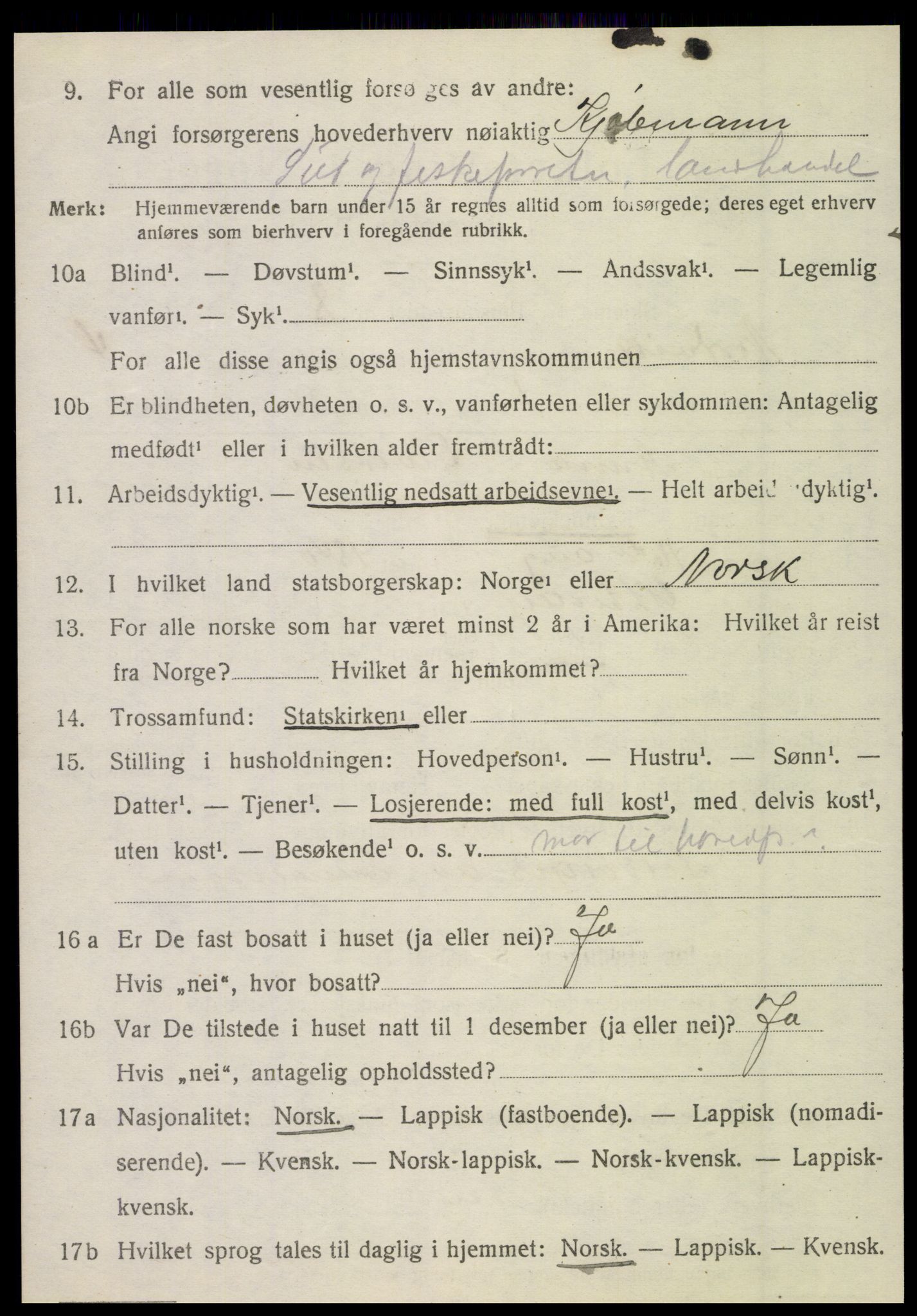 SAT, 1920 census for Nordvik, 1920, p. 1781