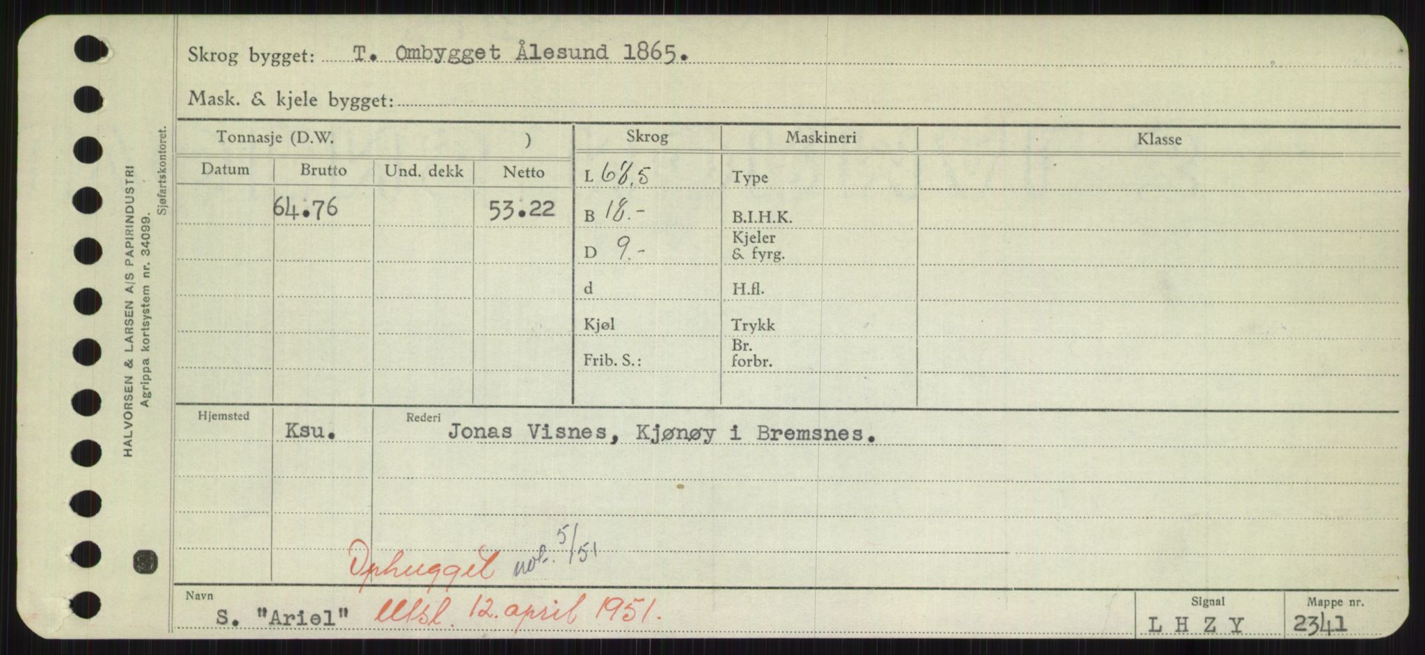 Sjøfartsdirektoratet med forløpere, Skipsmålingen, AV/RA-S-1627/H/Hd/L0002: Fartøy, Apa-Axe, p. 109