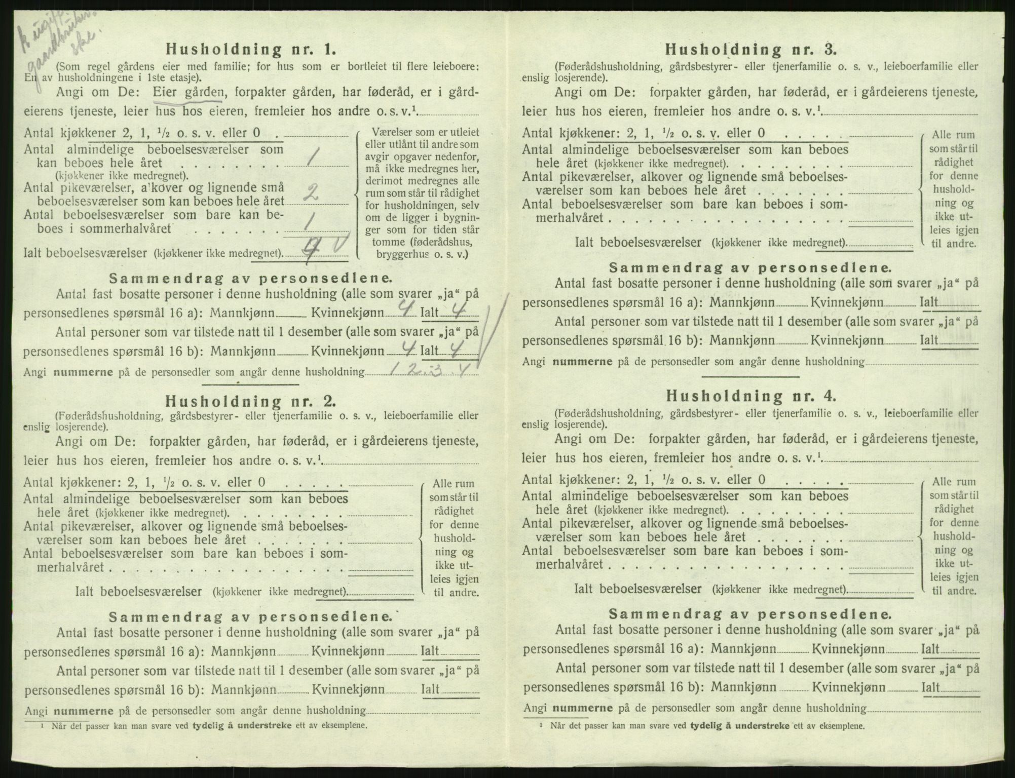 SAT, 1920 census for Øksendal, 1920, p. 184