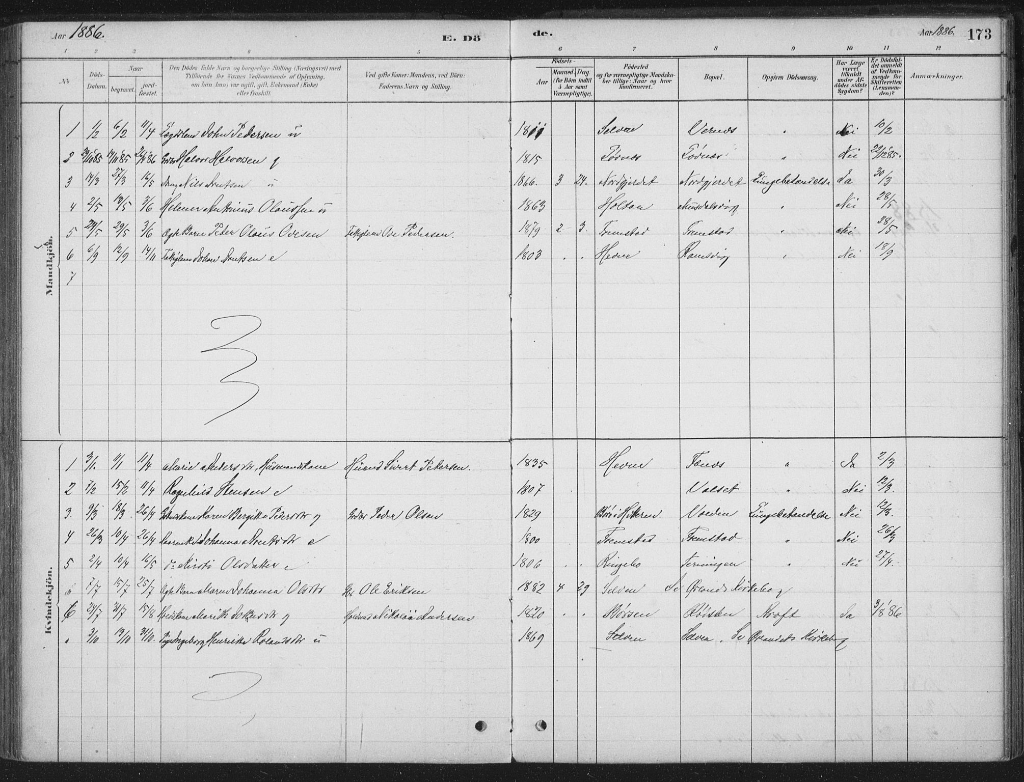 Ministerialprotokoller, klokkerbøker og fødselsregistre - Sør-Trøndelag, SAT/A-1456/662/L0755: Parish register (official) no. 662A01, 1879-1905, p. 173