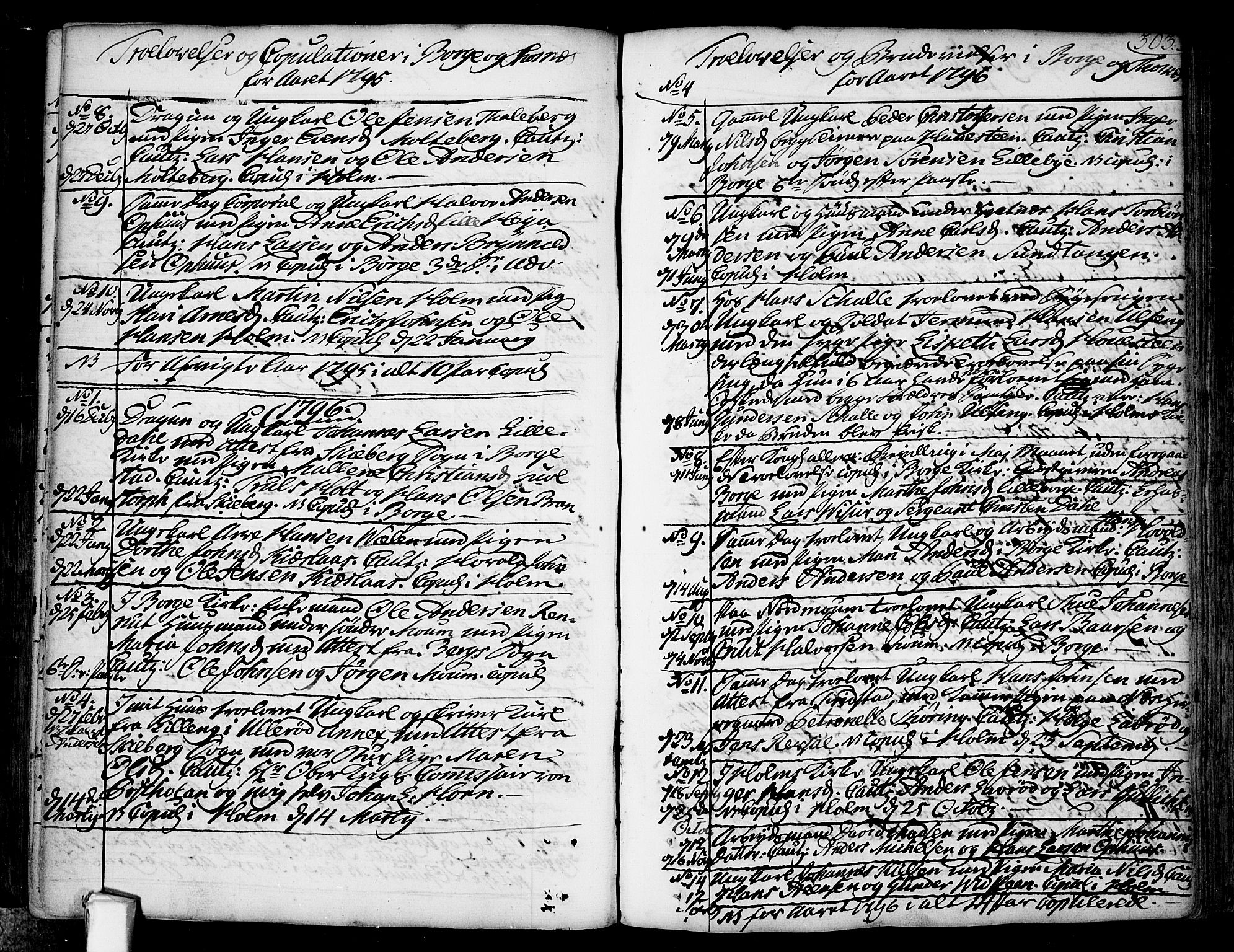 Borge prestekontor Kirkebøker, AV/SAO-A-10903/F/Fa/L0002: Parish register (official) no. I 2, 1791-1817, p. 303