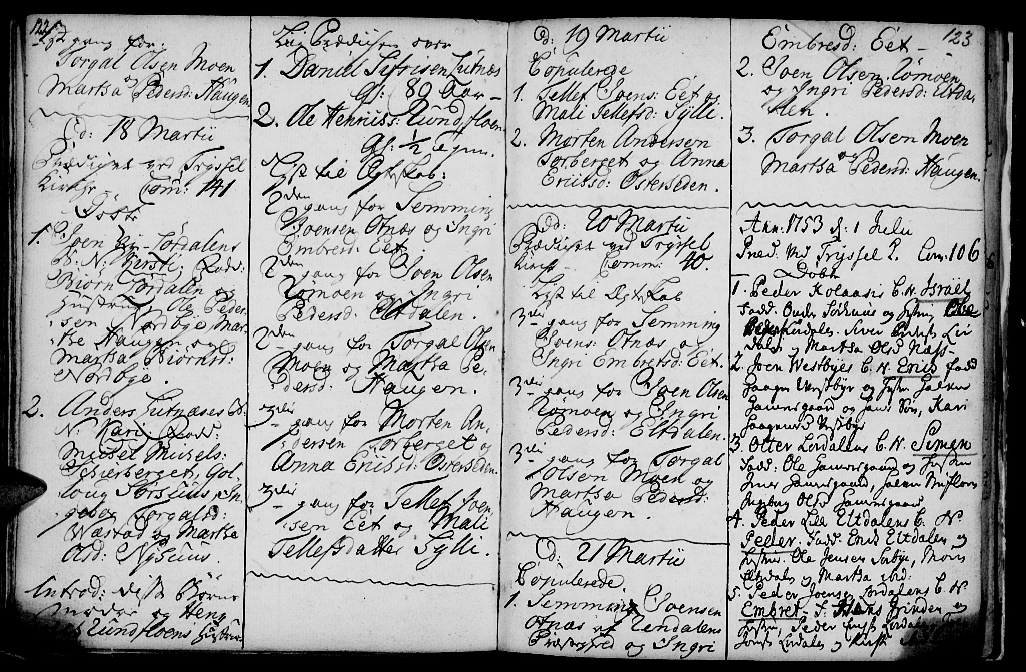 Elverum prestekontor, AV/SAH-PREST-044/H/Ha/Haa/L0001: Parish register (official) no. 1, 1730-1760, p. 122-123