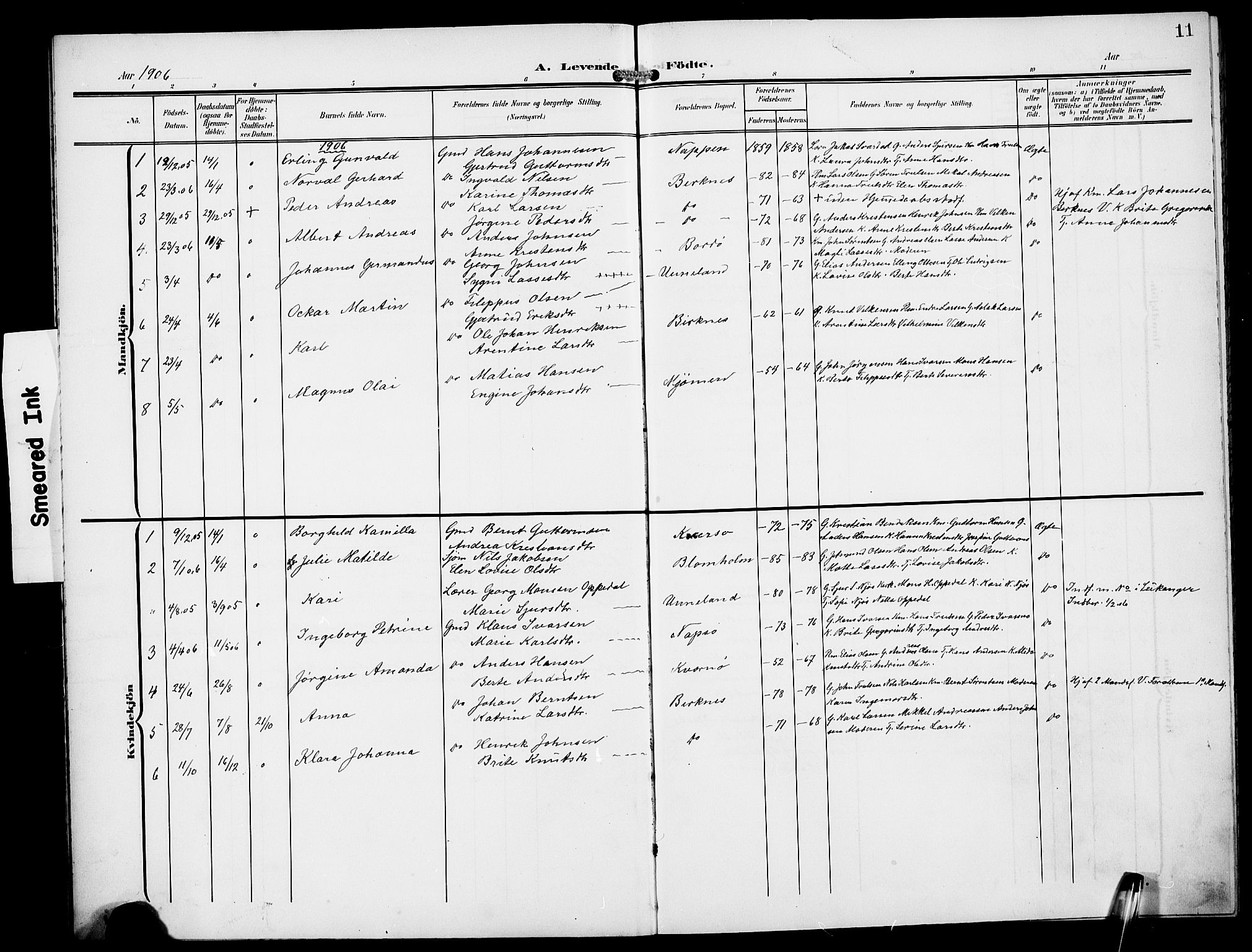 Gulen sokneprestembete, AV/SAB-A-80201/H/Hab/Habd/L0001: Parish register (copy) no. D 1, 1901-1924, p. 11