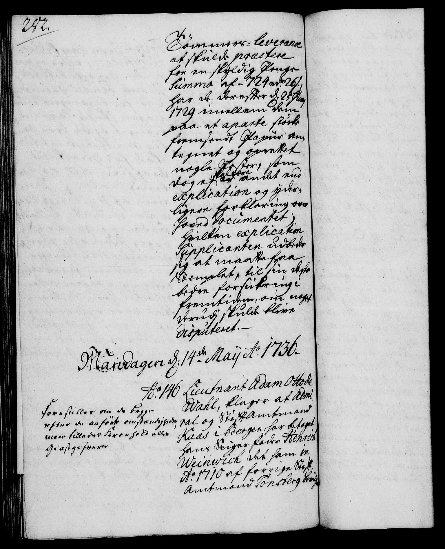 Rentekammeret, Kammerkanselliet, AV/RA-EA-3111/G/Gh/Gha/L0018: Norsk ekstraktmemorialprotokoll (merket RK 53.63), 1735-1736, p. 282