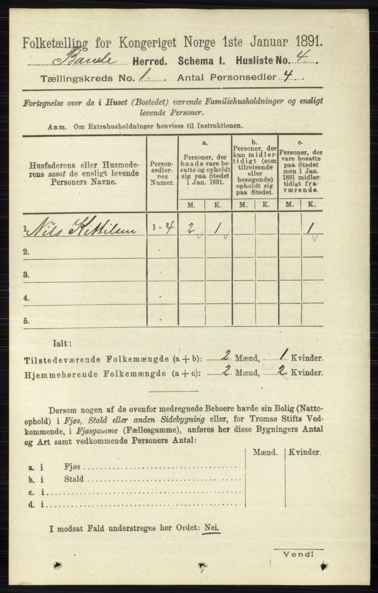 RA, 1891 census for 0814 Bamble, 1891, p. 37