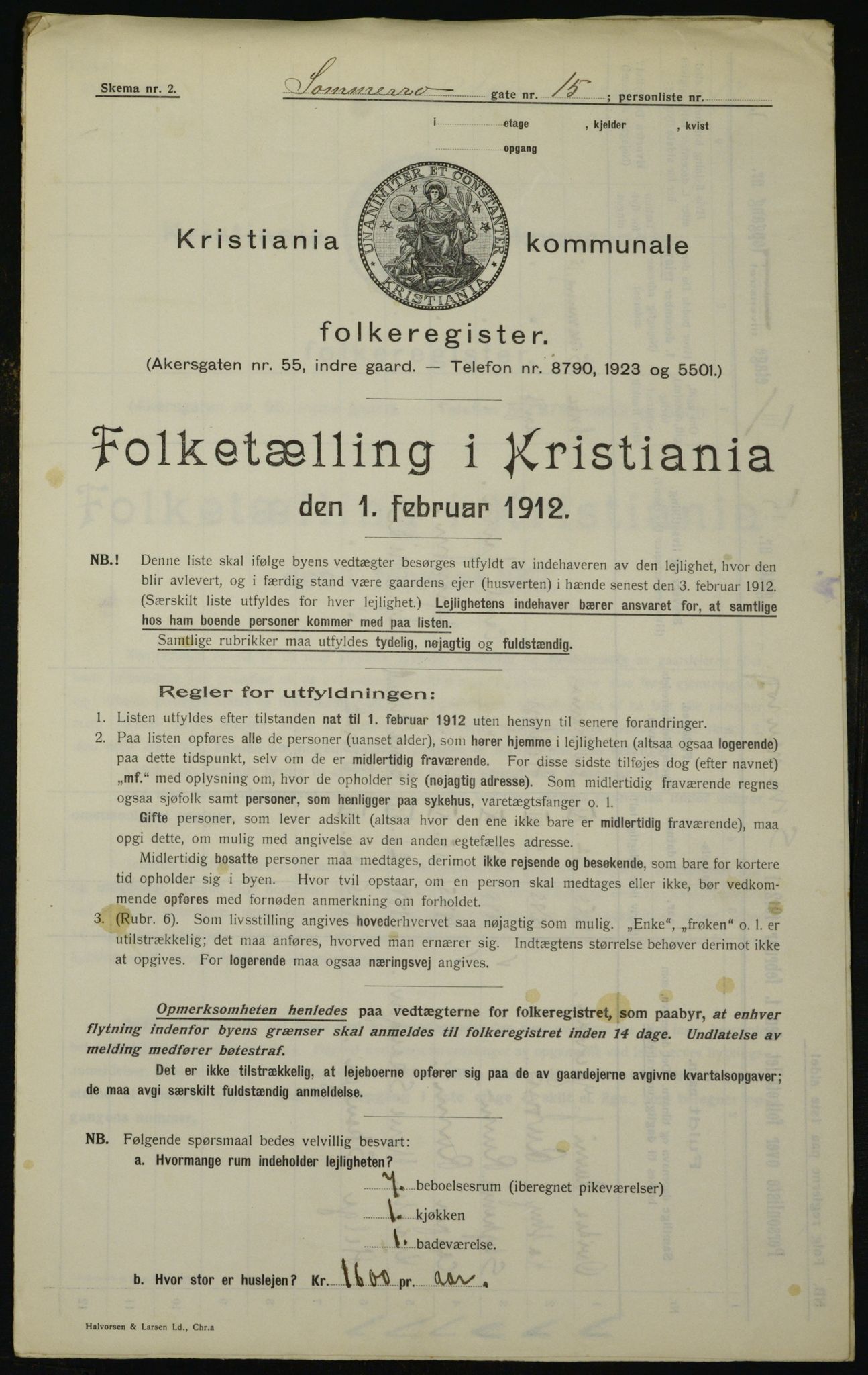 OBA, Municipal Census 1912 for Kristiania, 1912, p. 100057