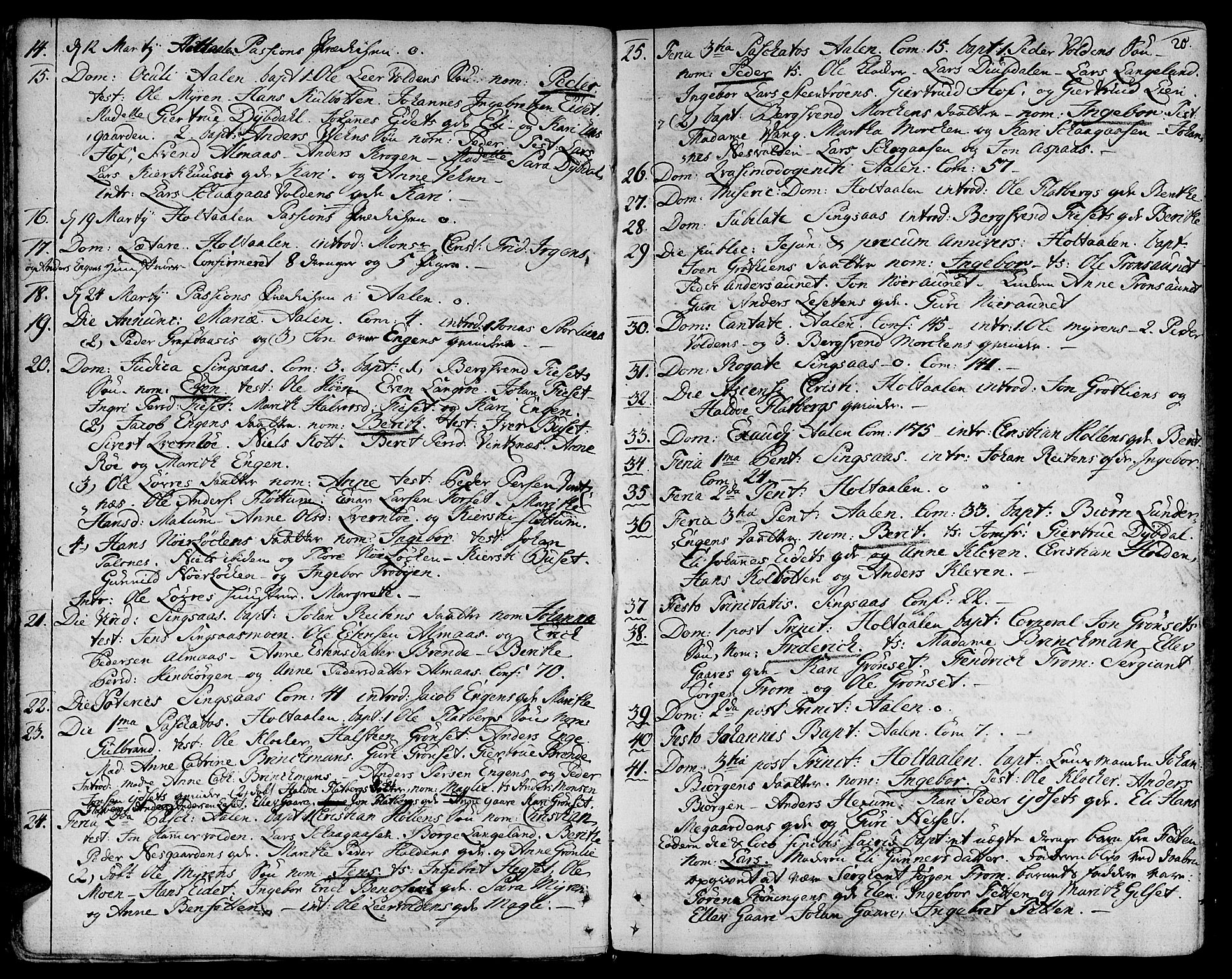 Ministerialprotokoller, klokkerbøker og fødselsregistre - Sør-Trøndelag, SAT/A-1456/685/L0952: Parish register (official) no. 685A01, 1745-1804, p. 20
