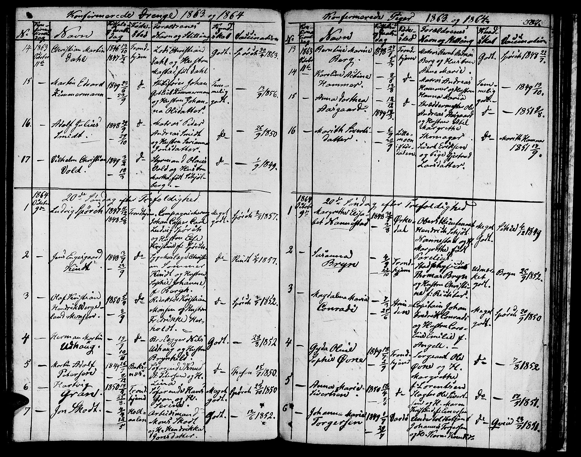 Ministerialprotokoller, klokkerbøker og fødselsregistre - Sør-Trøndelag, SAT/A-1456/601/L0070: Curate's parish register no. 601B03, 1821-1881, p. 307