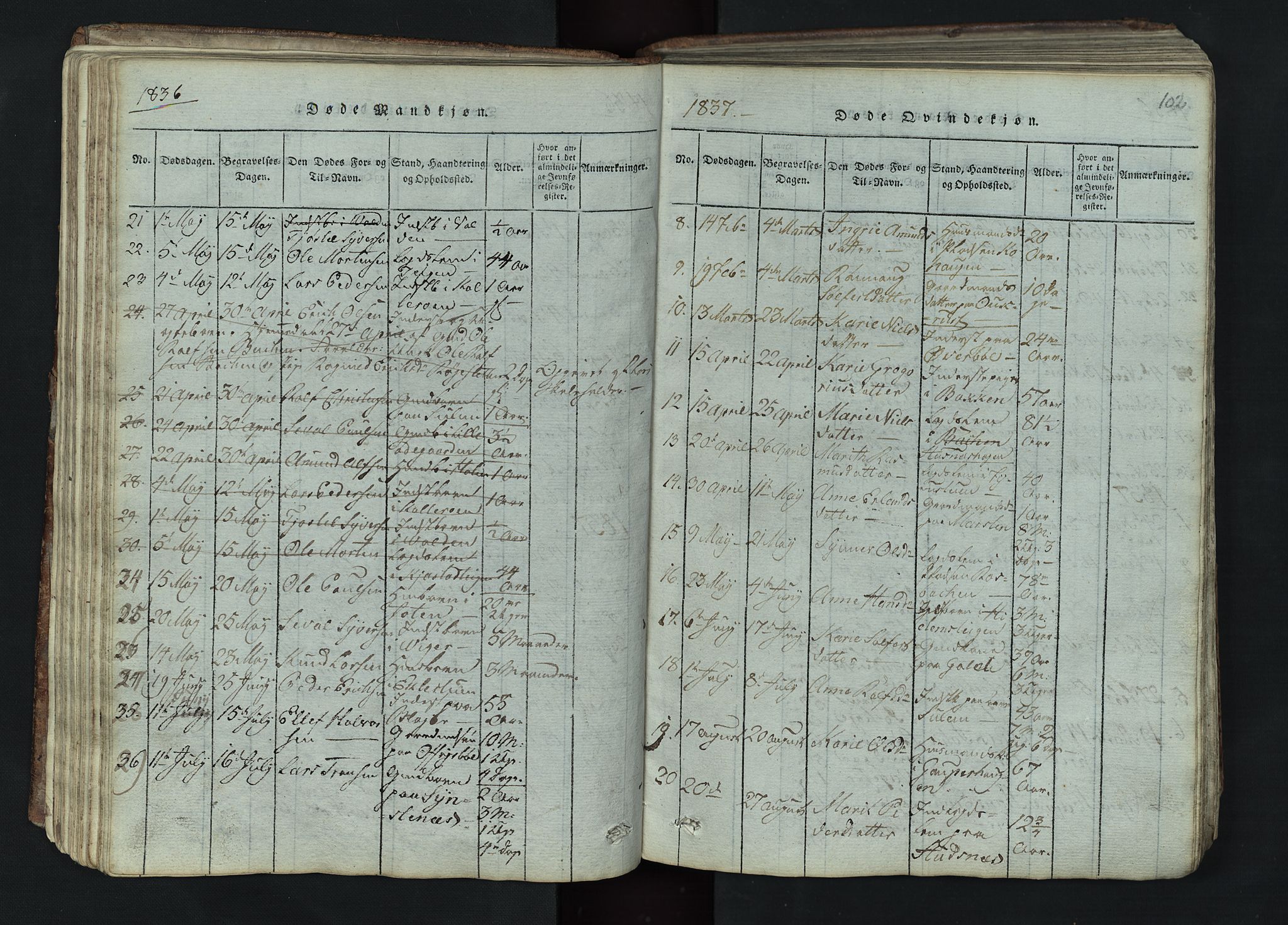 Lom prestekontor, SAH/PREST-070/L/L0002: Parish register (copy) no. 2, 1815-1844, p. 102